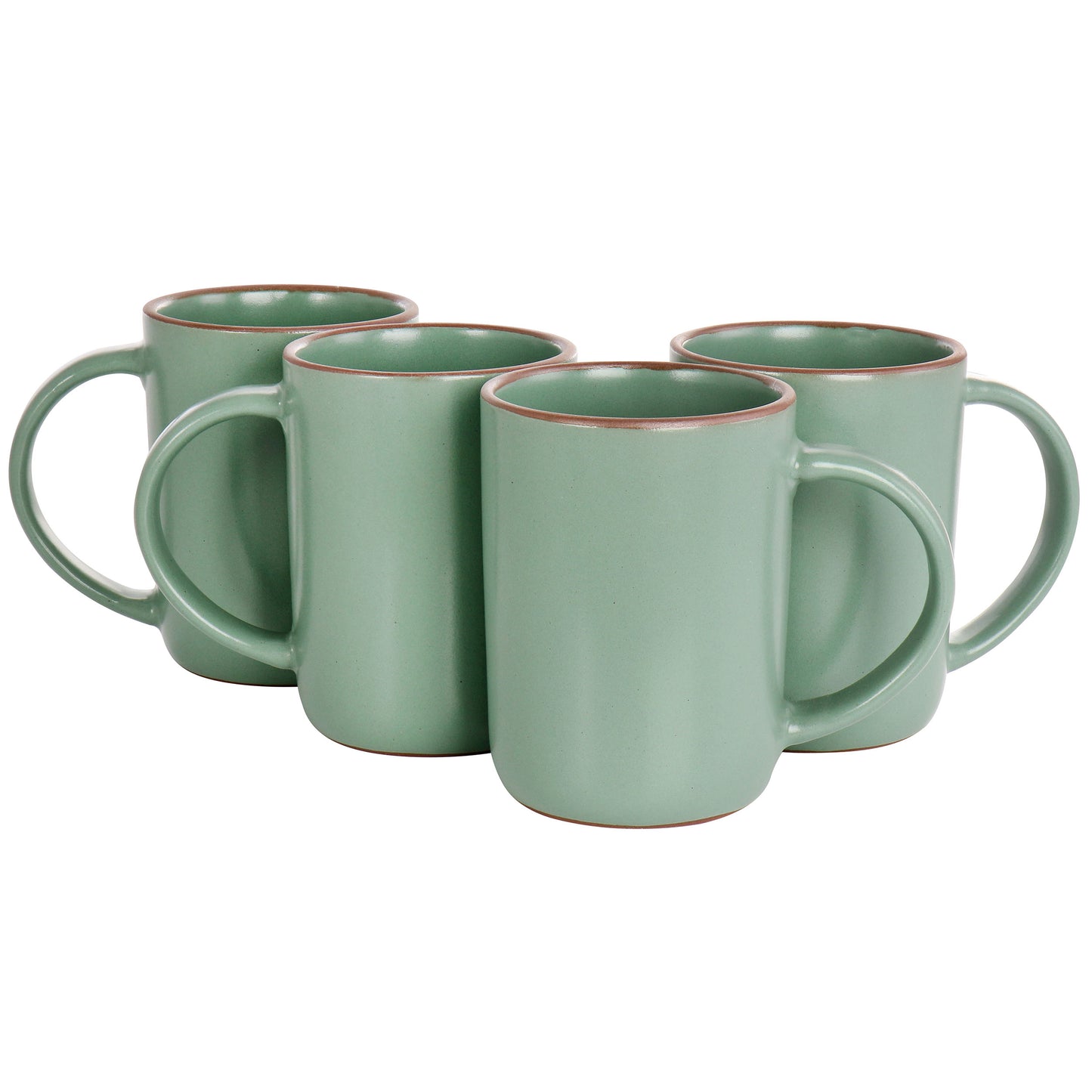 Gibson Elite Dumont 4 Piece 17oz Terracotta Mug Set Green