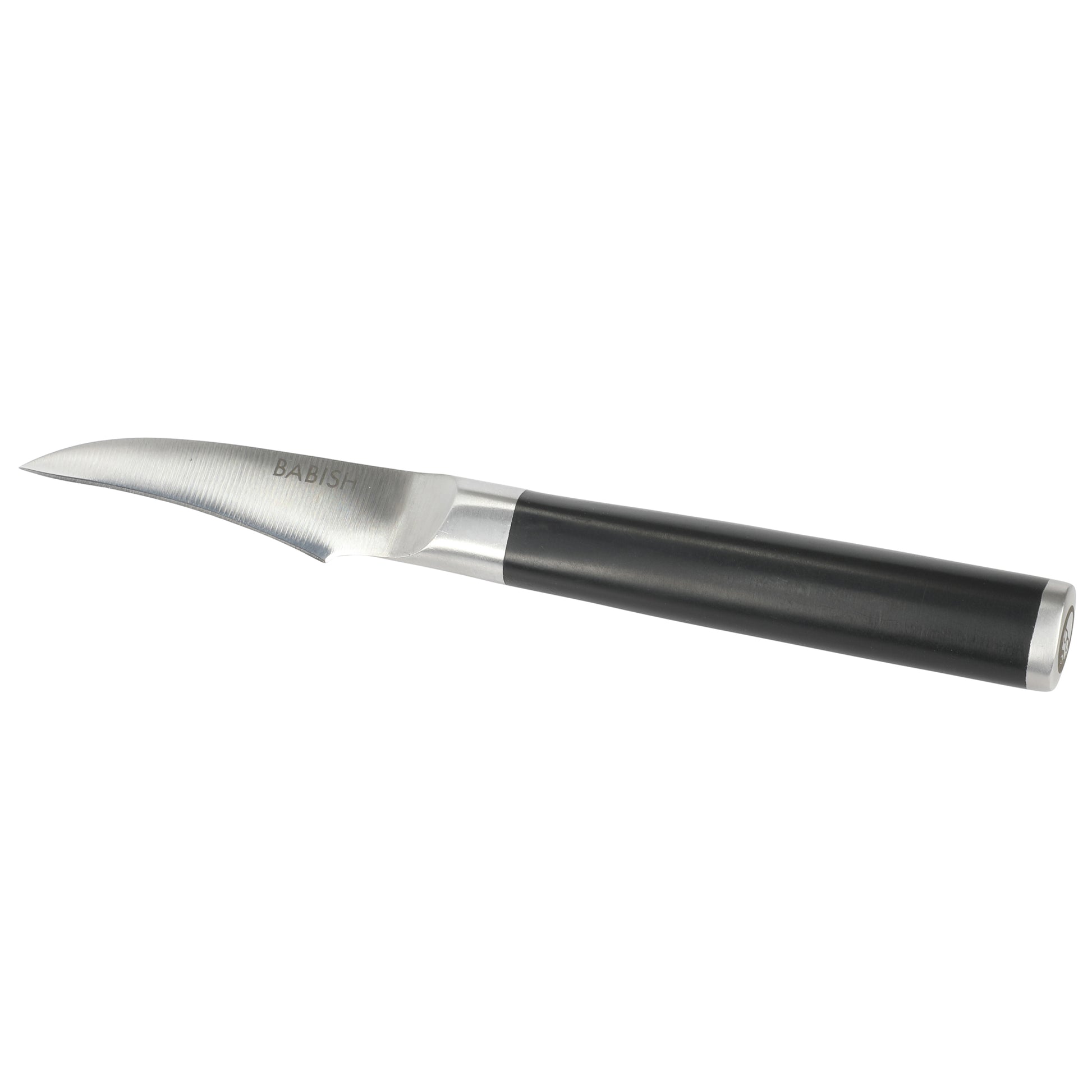 Babish 2.4" High-Carbon Stainless Steel Full Tang Bird's Beak Knife in Black