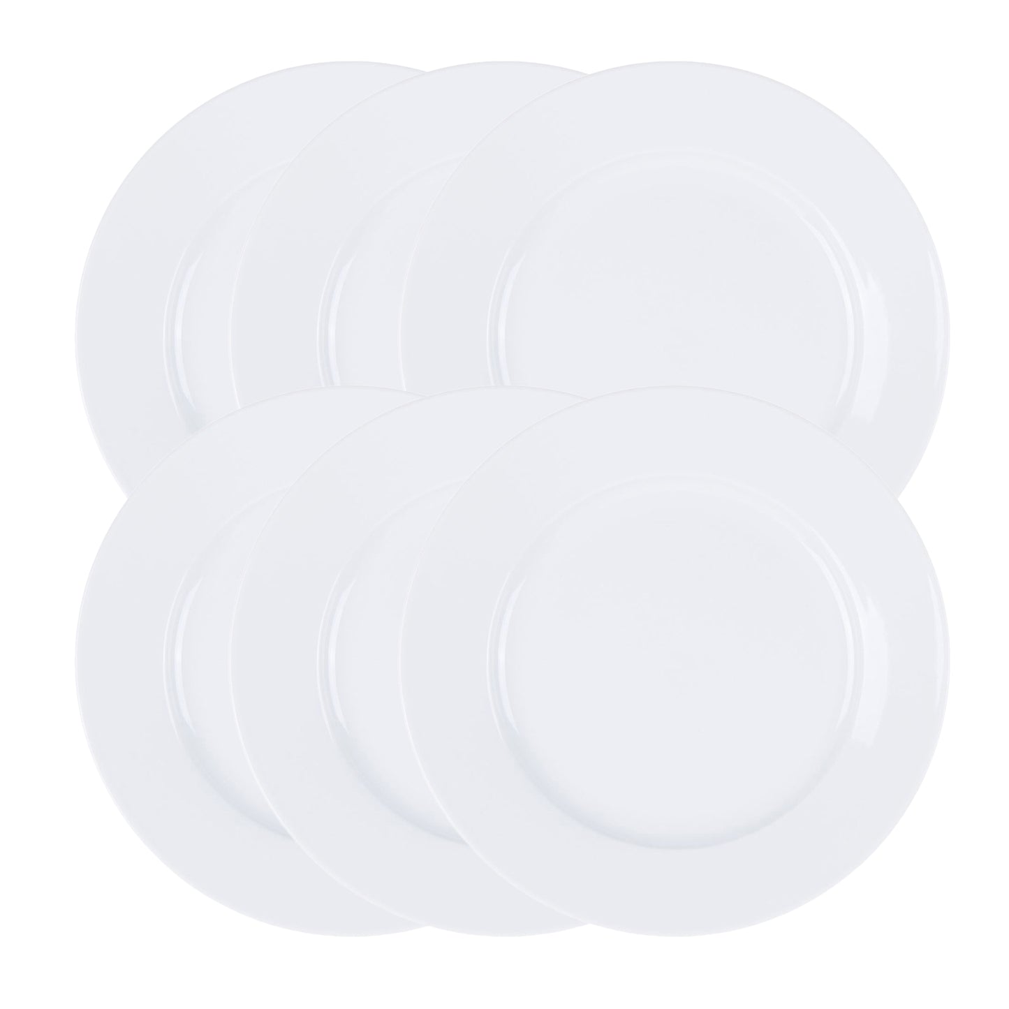 Our Table Simply White Porcelain 11" Caterer Dinner Plates Set of 6