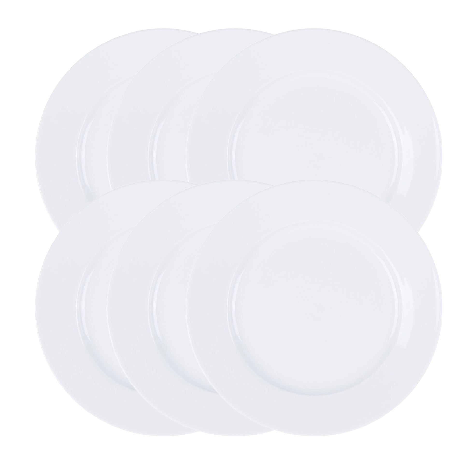 Our Table Simply White Porcelain 11" Caterer Dinner Plates Set of 6