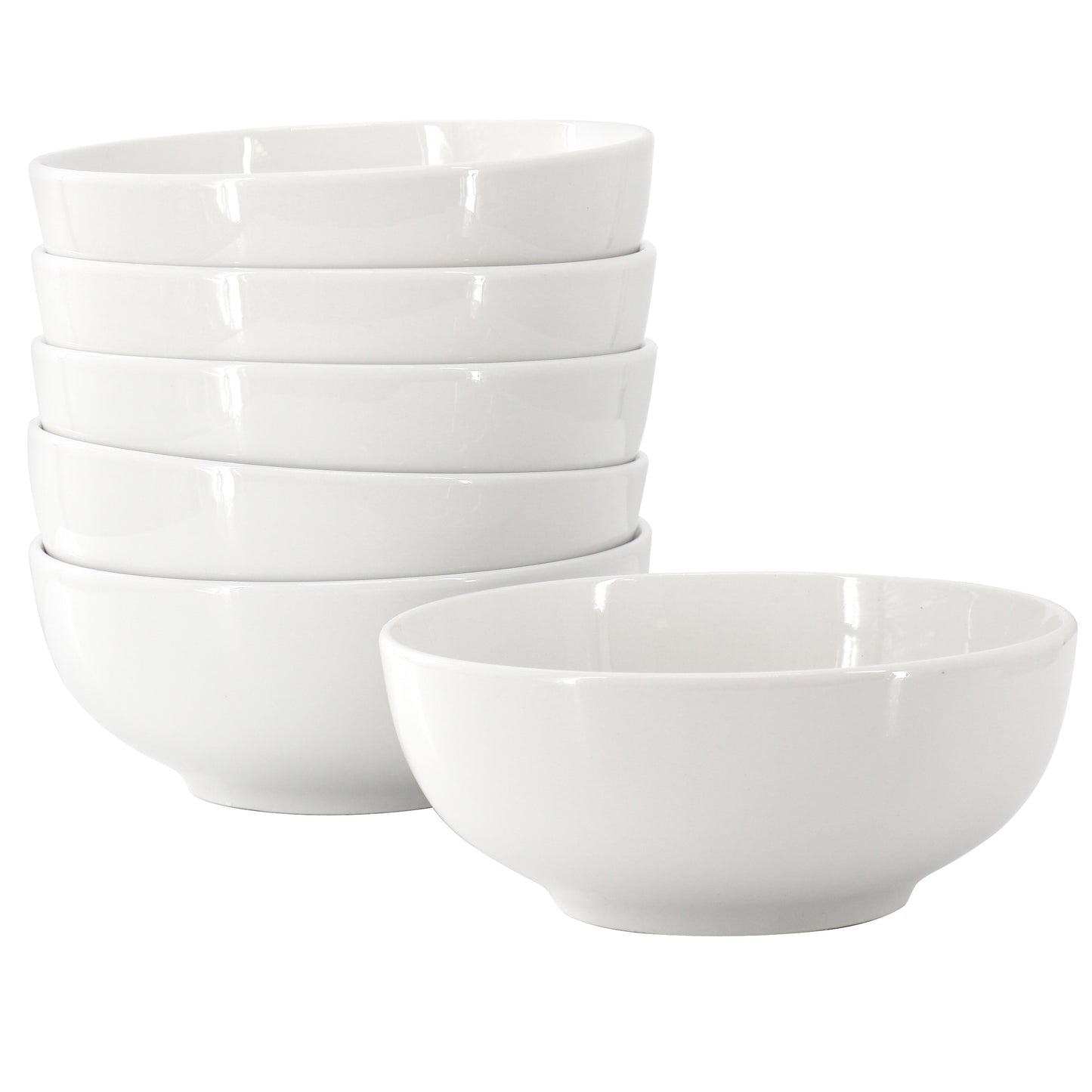 Our Table Simply White 6 Piece 6" Round Porcelain Bowl Set White