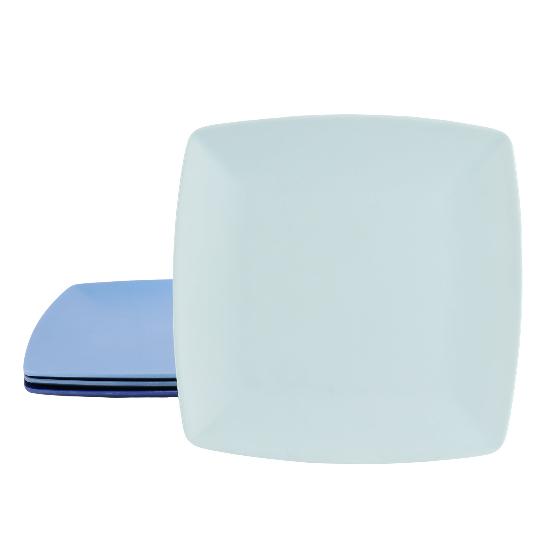 Gibson Home Grayson 4 Piece 8.5" Square Melamine Dessert Plate Set in Assorted