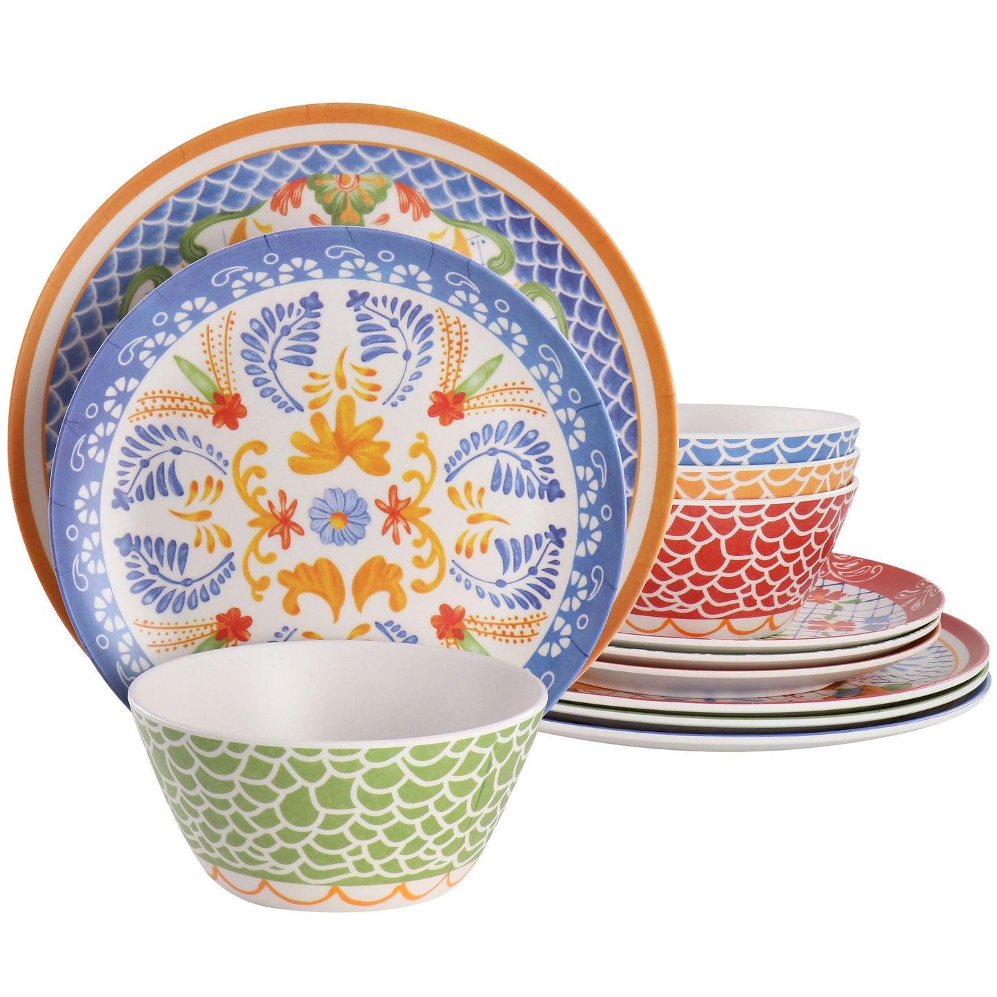 Laurie Gates California Designs Tierra 12 Piece Bamboo Fiber Dinnerware Set in