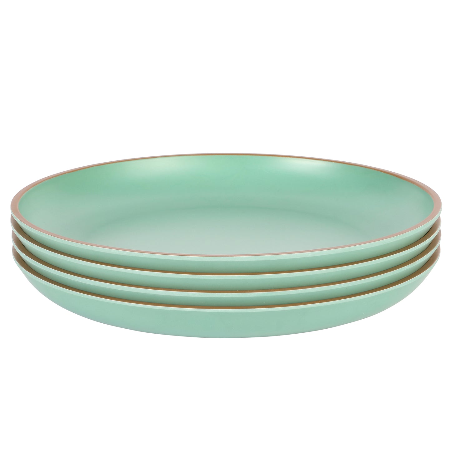 Gibson Home Rockabye 4 Piece 10.7" Melamine Dinner Plate Set In Green