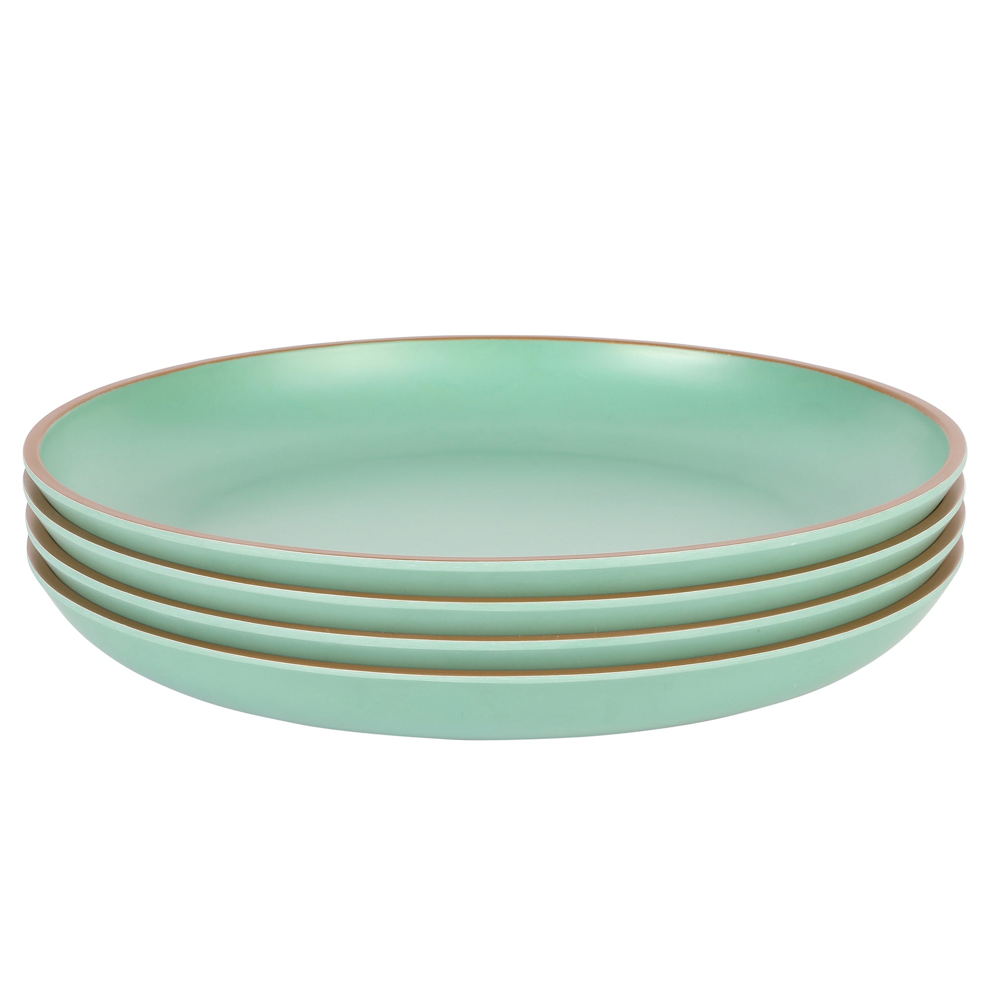 Gibson Home Rockabye 4 Piece 10.7" Melamine Dinner Plate Set In Green
