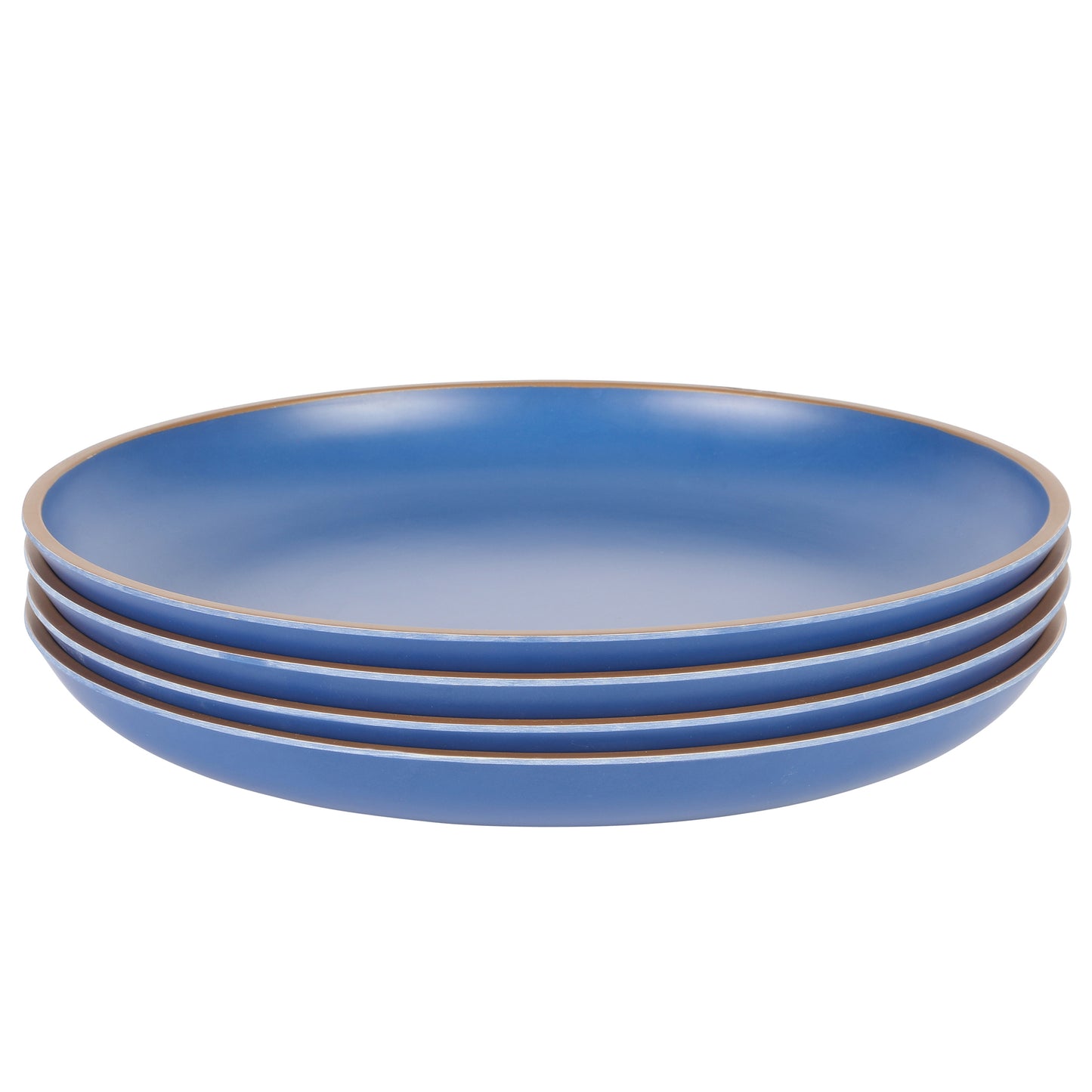 Gibson Home Rockabye 4 Piece 10.7" Melamine Dinner Plate Set In Blue