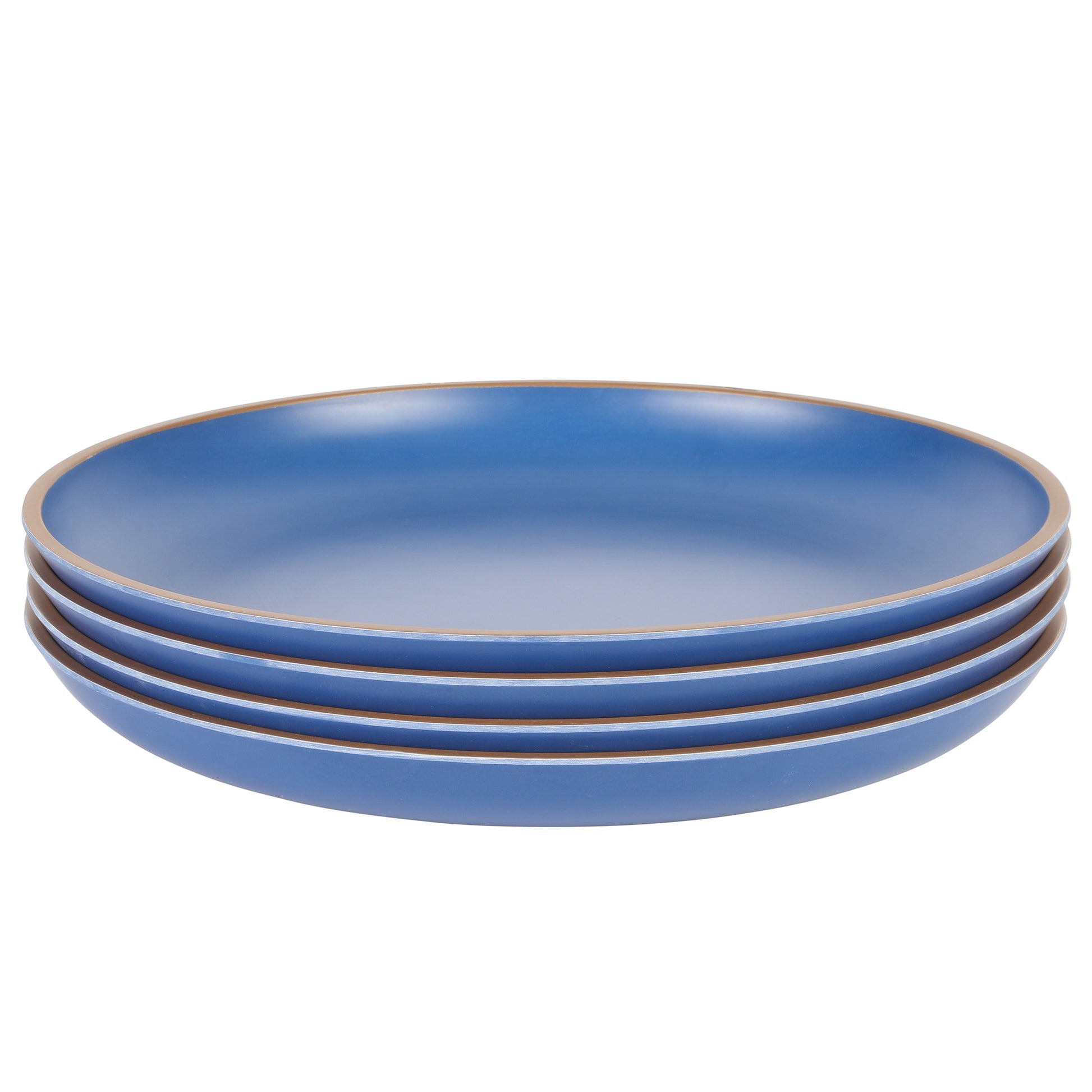 Gibson Home Rockabye 4 Piece 10.7" Melamine Dinner Plate Set In Blue