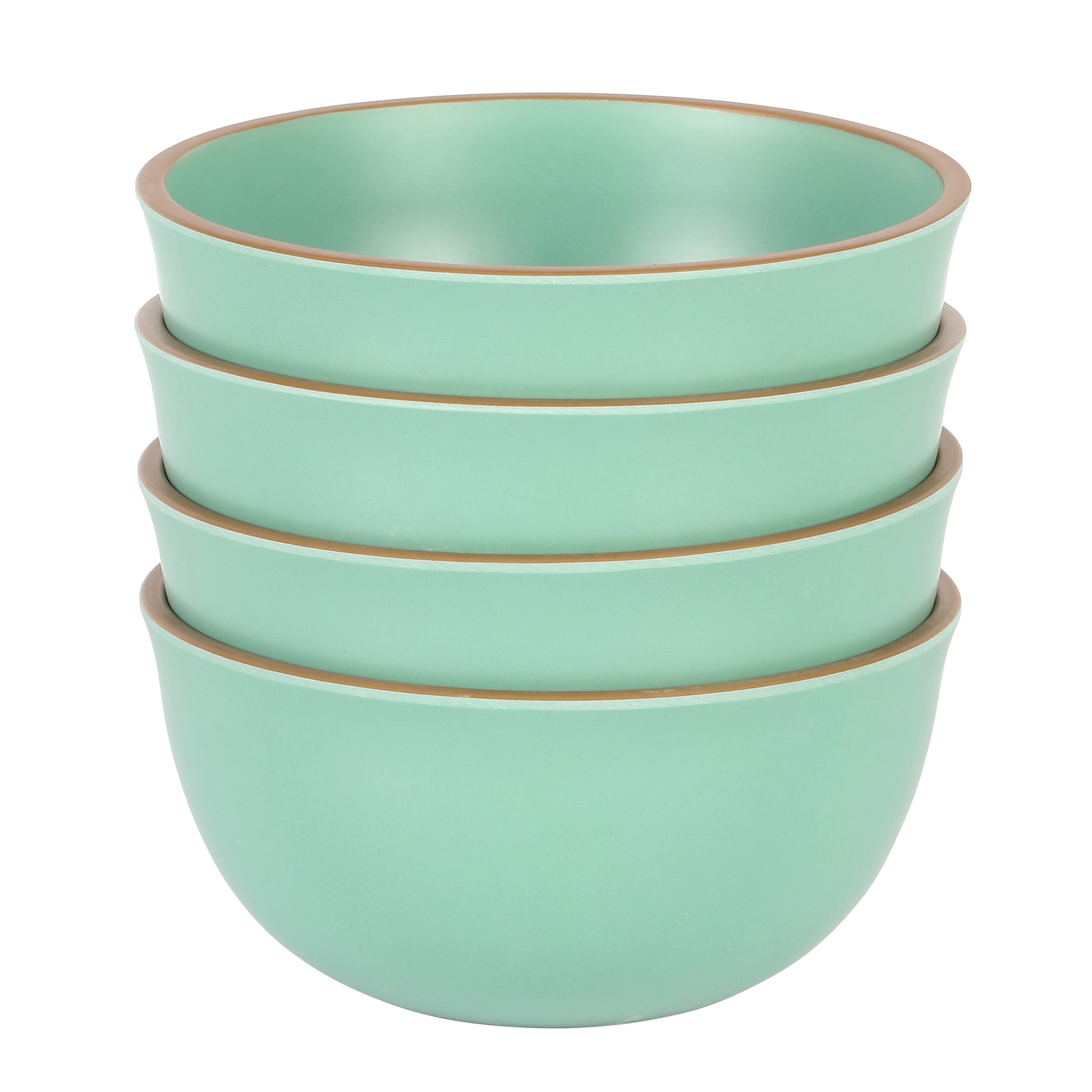 Gibson Home Rockabye 4 Piece 6.1" Melamine Cereal Bowl Set in Matte Green
