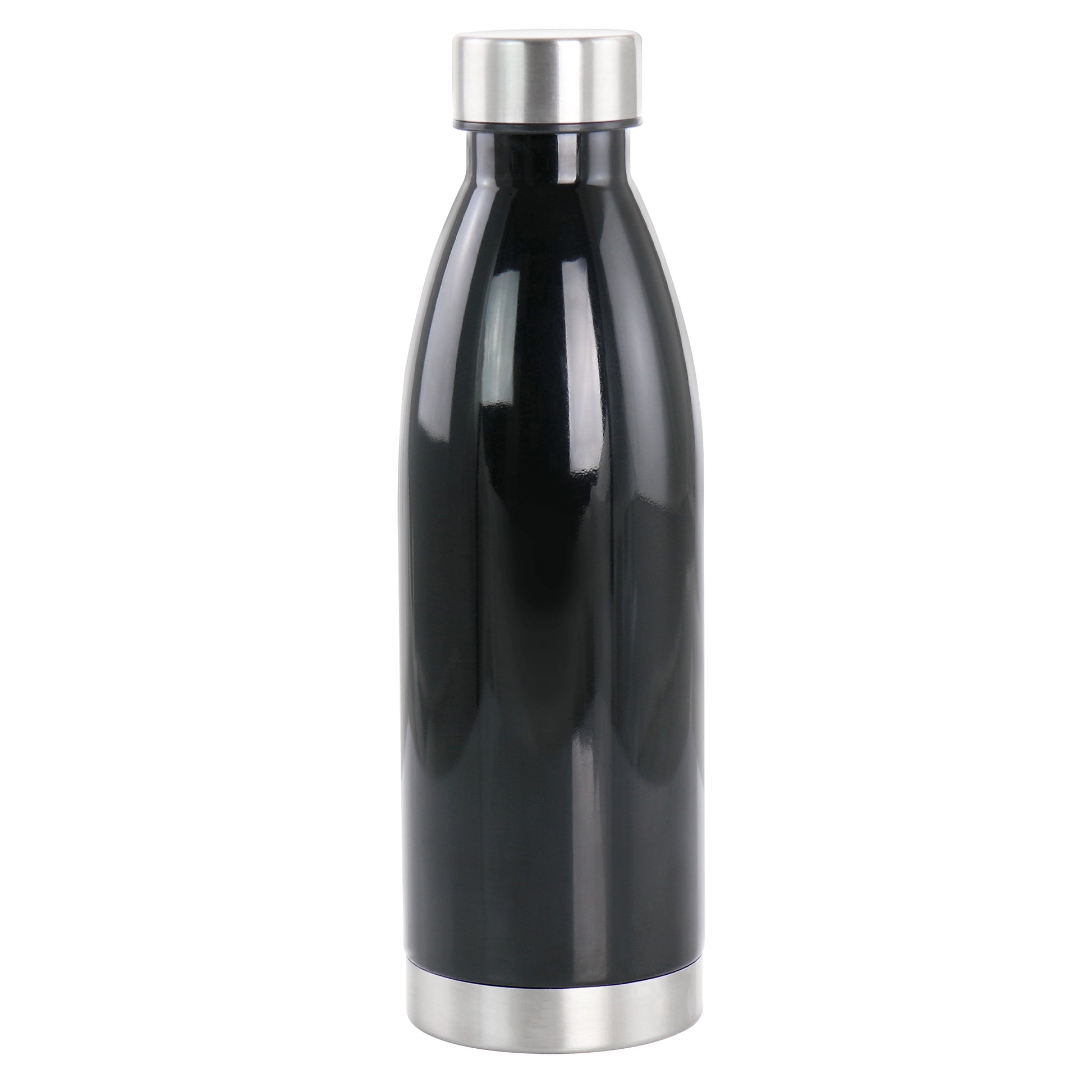 Gibson Home Dunneally 23 oz Plastic Water Bottle w Lid in Black