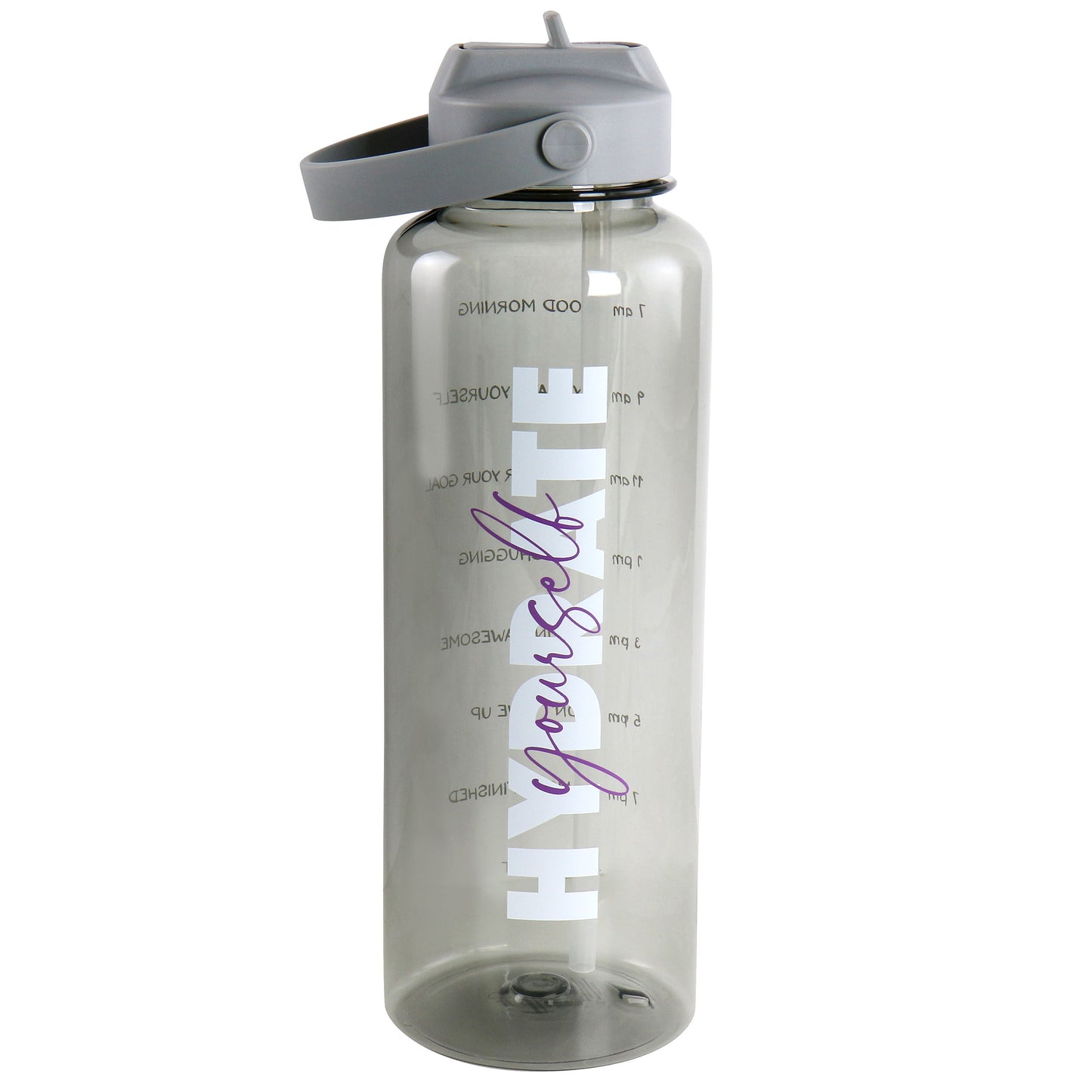 Gibson Home Brever 50oz 1.5L Hydrate Yourself Motivation Water Bottle in Gray