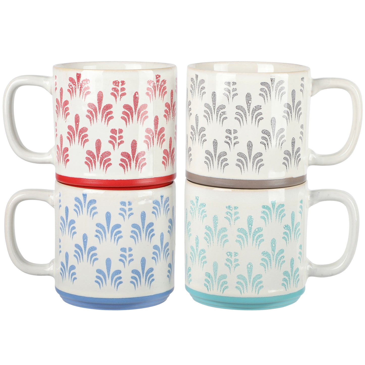 Gibson Home Morning Mist 4 Piece 18 oz Stoneware Mug Set in Assorted Colors