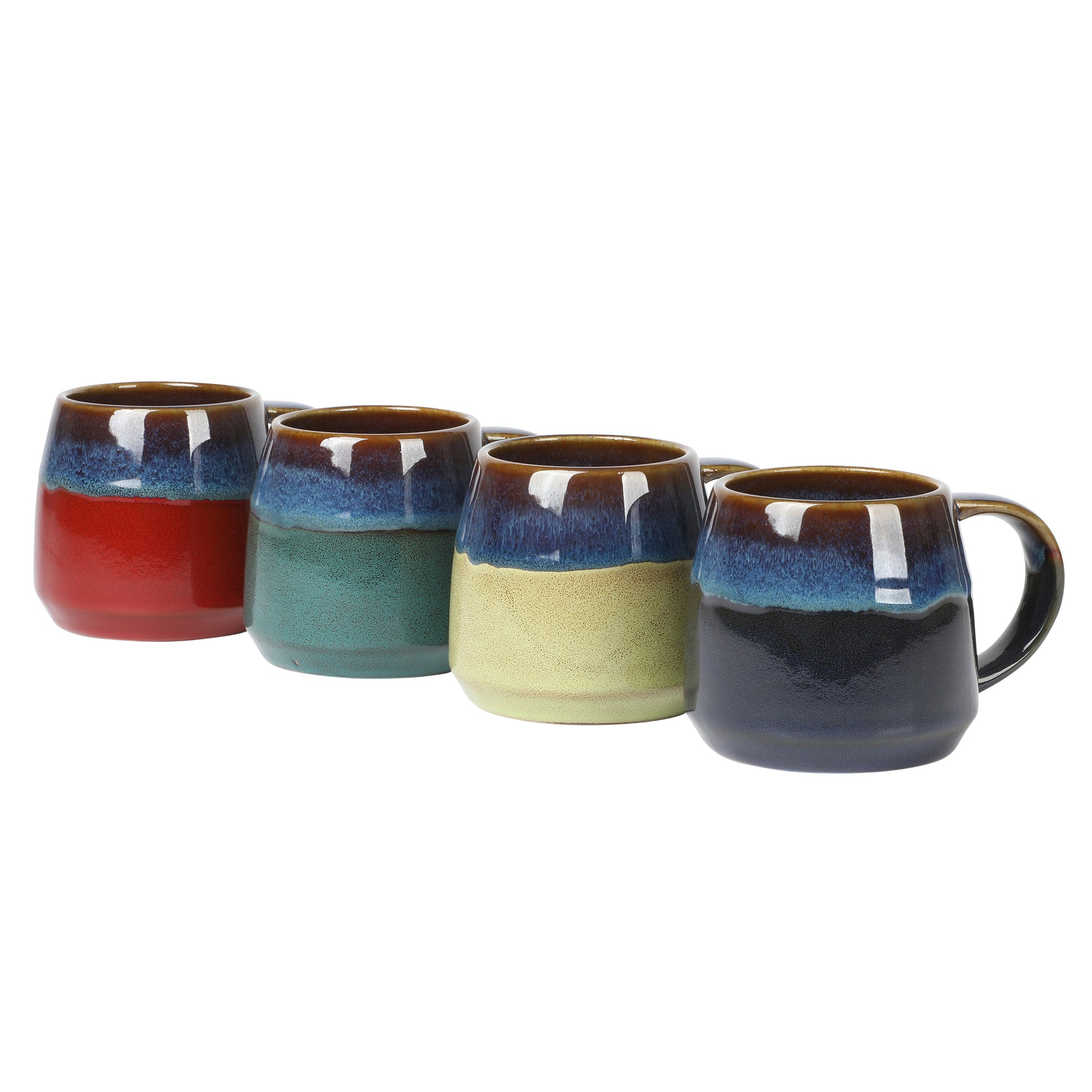 Gibson Home 4 Piece 14 oz Assorted Belly Shaped Mugs