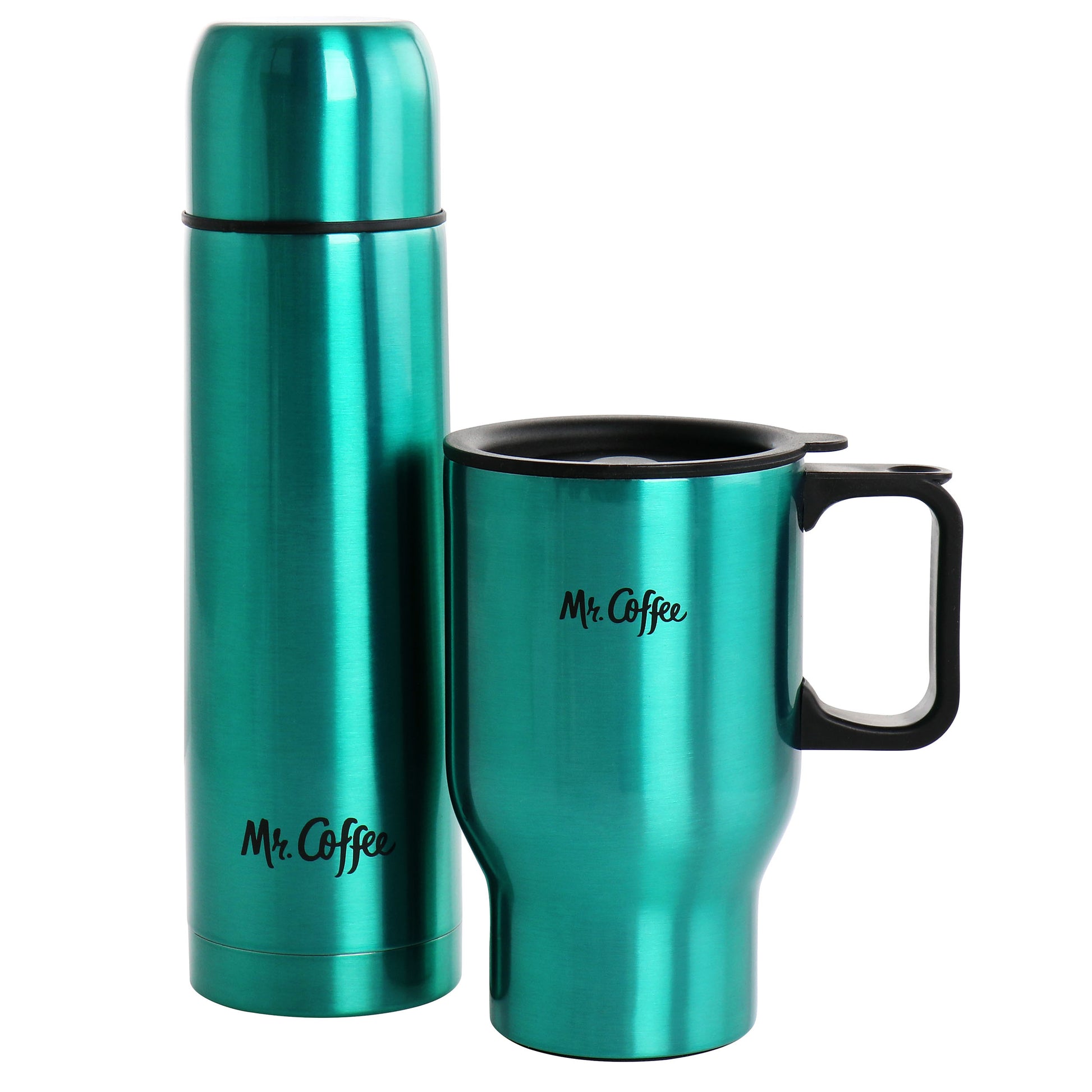 Mr. Coffee Javelin 2 Piece Thermal Bottle & Travel Mug Set in Emerald Green