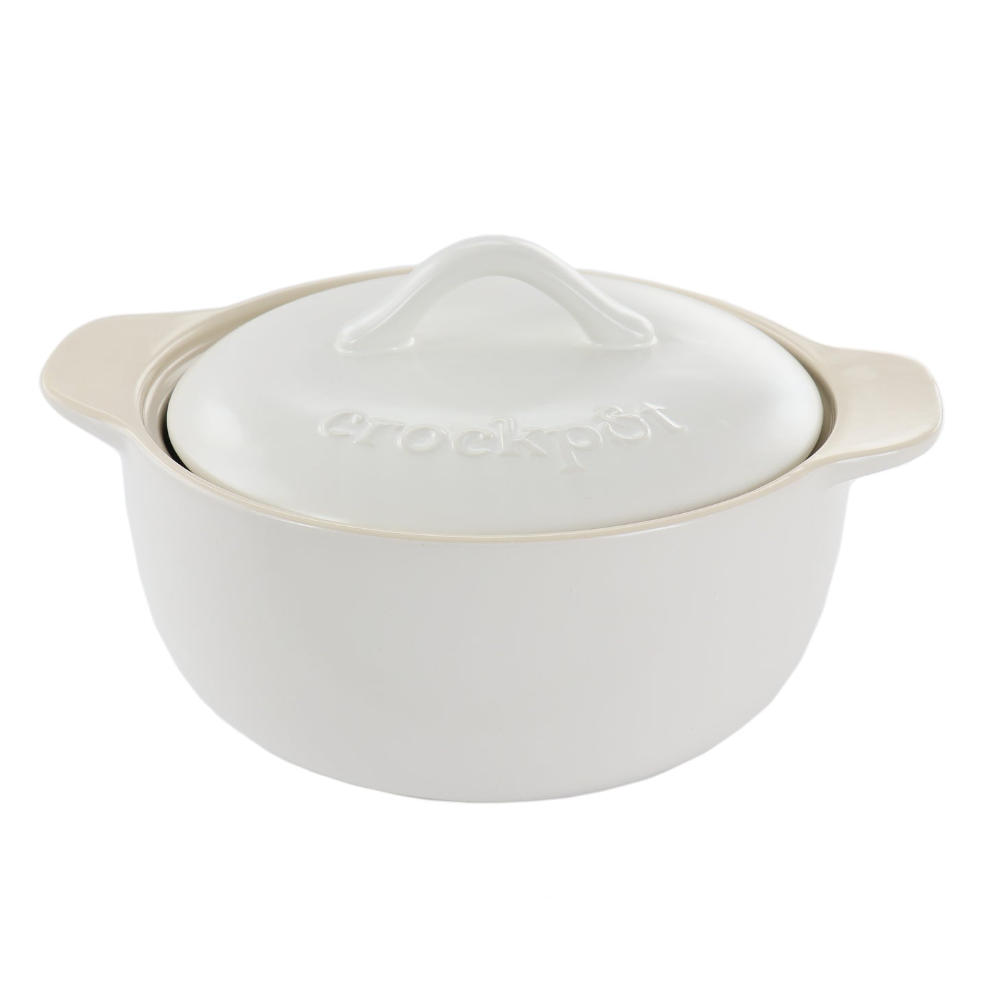 Crock Pot Artisan 2.3 Quart Round Stoneware Casserole w Lid in White