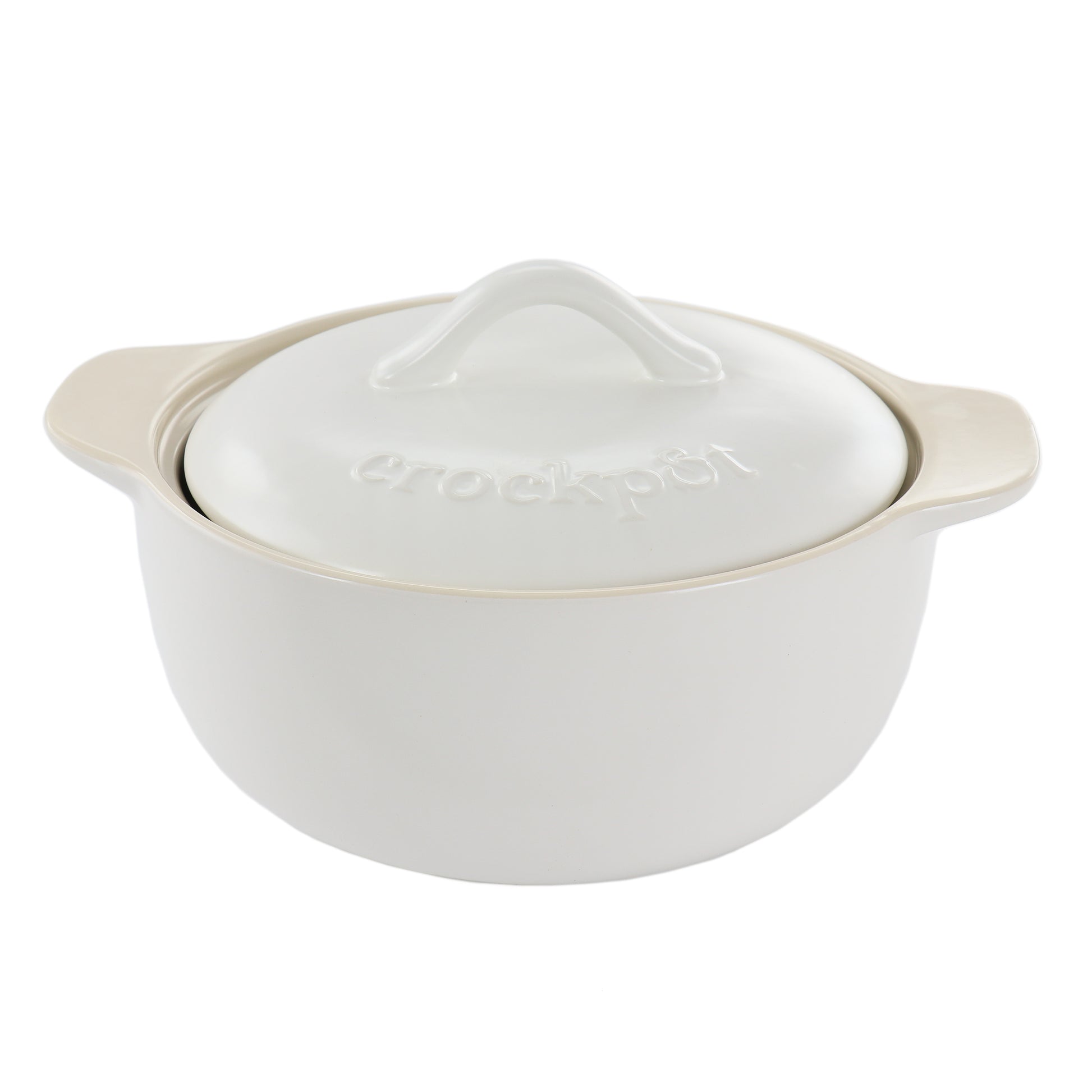 Crock Pot Artisan 2.3 Quart Round Stoneware Casserole w Lid in White