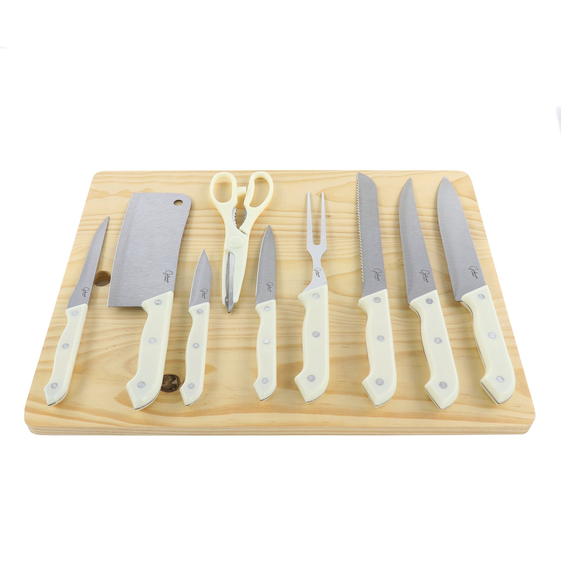 Gibson Home Wildcraft 10 Piece Cutlery Set w Cutting Board