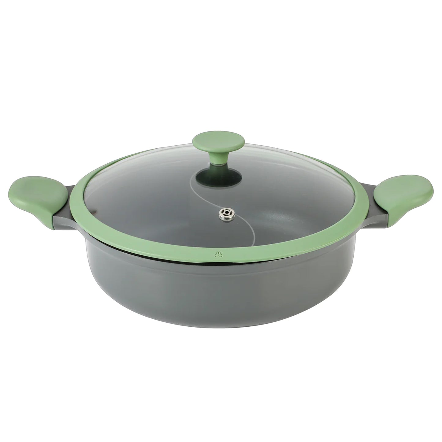 Kenmore Theodore 6.5 Qt Nonstick Cast Aluminum Divided Hot Pot Pan w Lid