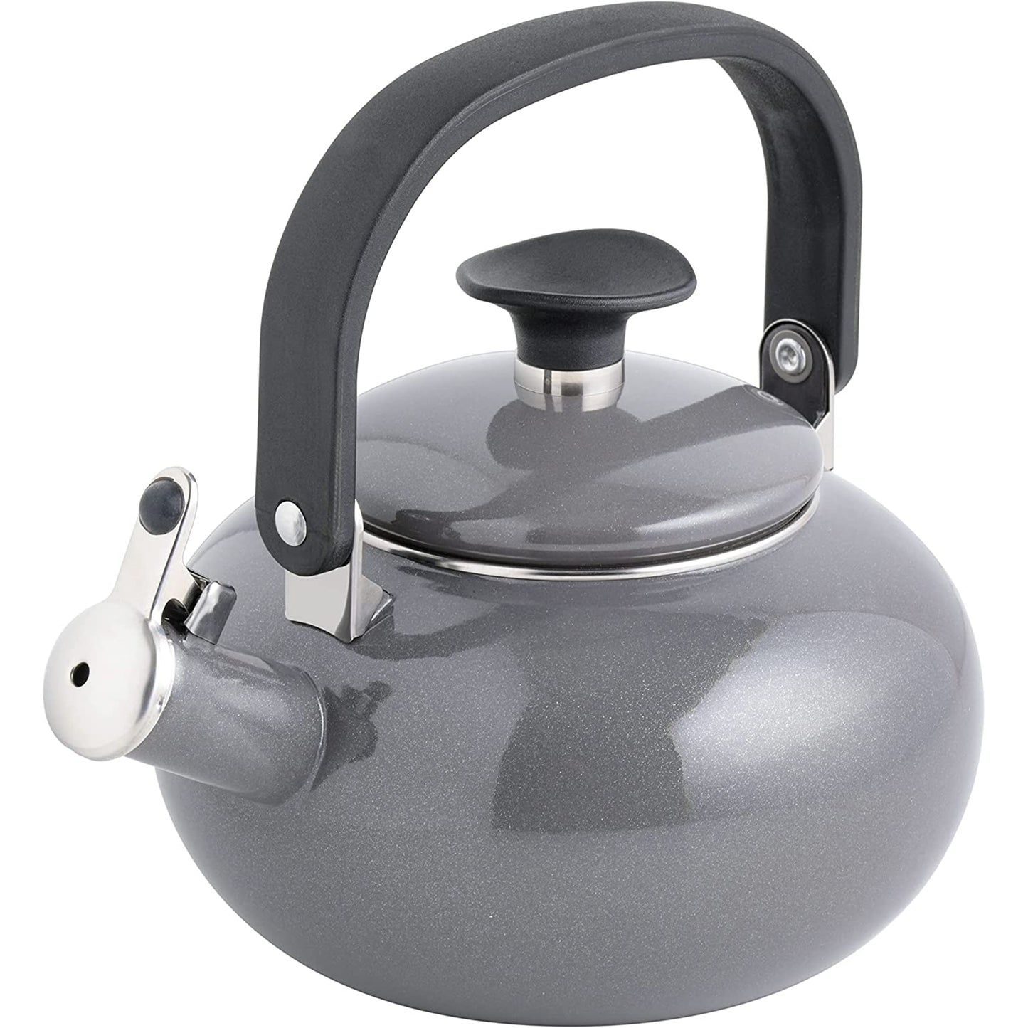 Kenmore 1.5 Quart Enamel on Steel Whistling Tea Kettle Graphite Gray