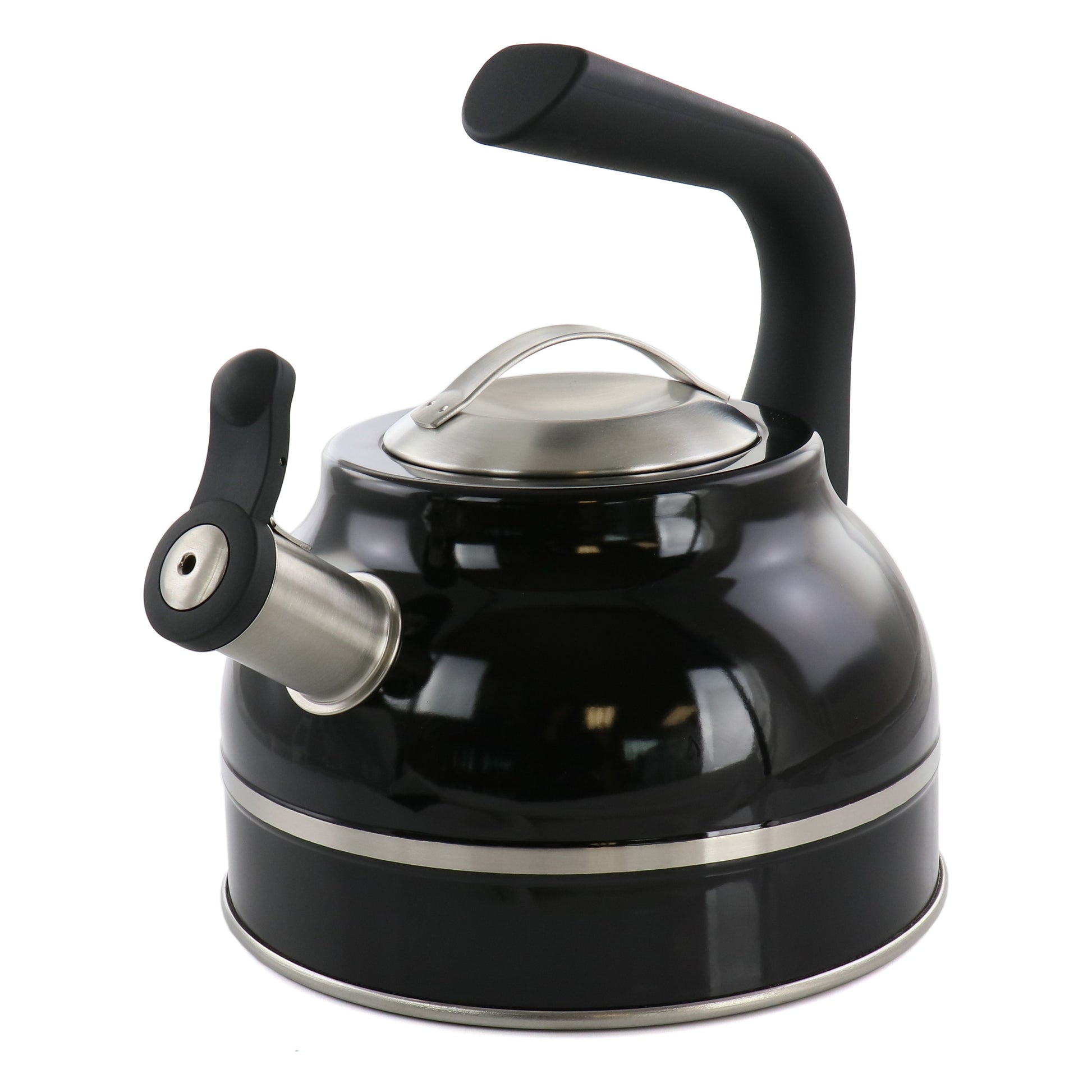 Kenmore Elite 2.3 Qt Stainless Steel Whistling Tea Kettle in Black