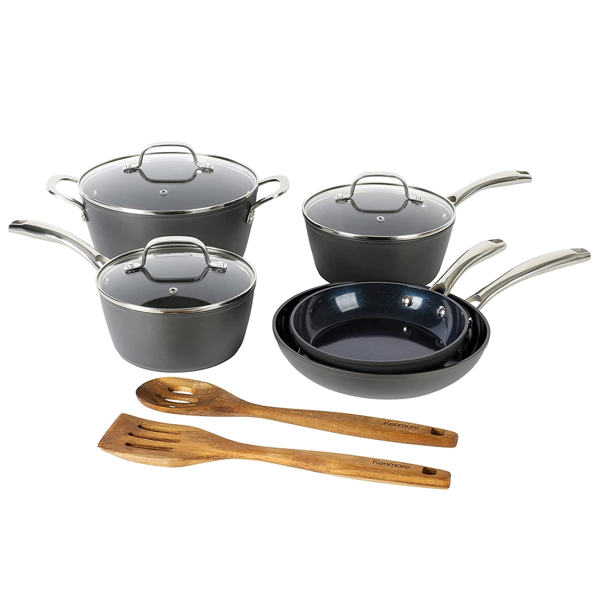 Kenmore Elite 10 Piece Aluminum Diamond-Infused Ceramic Nonstick Cookware Set i
