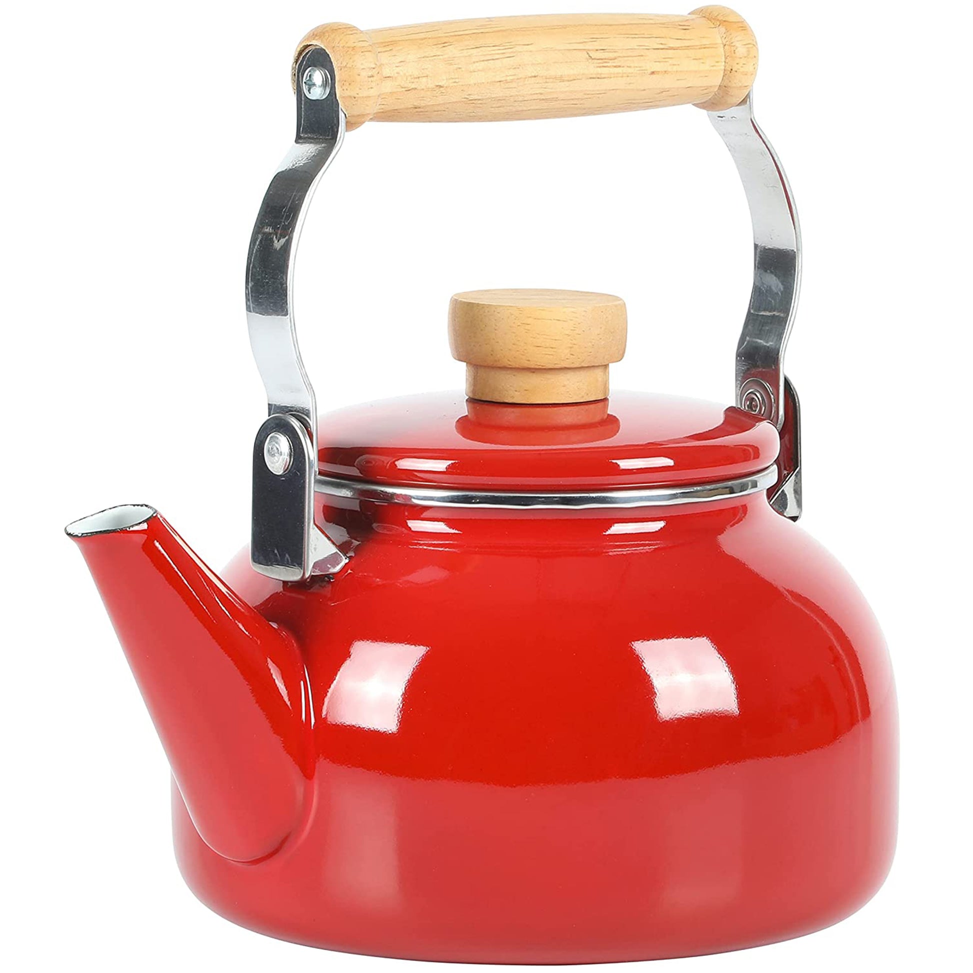 Mr. Coffee Quentin 1.5 Qt Tea Kettle w Fold Down Handle in Red