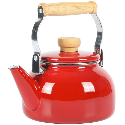 Mr. Coffee Quentin 1.5 Qt Tea Kettle w Fold Down Handle in Red
