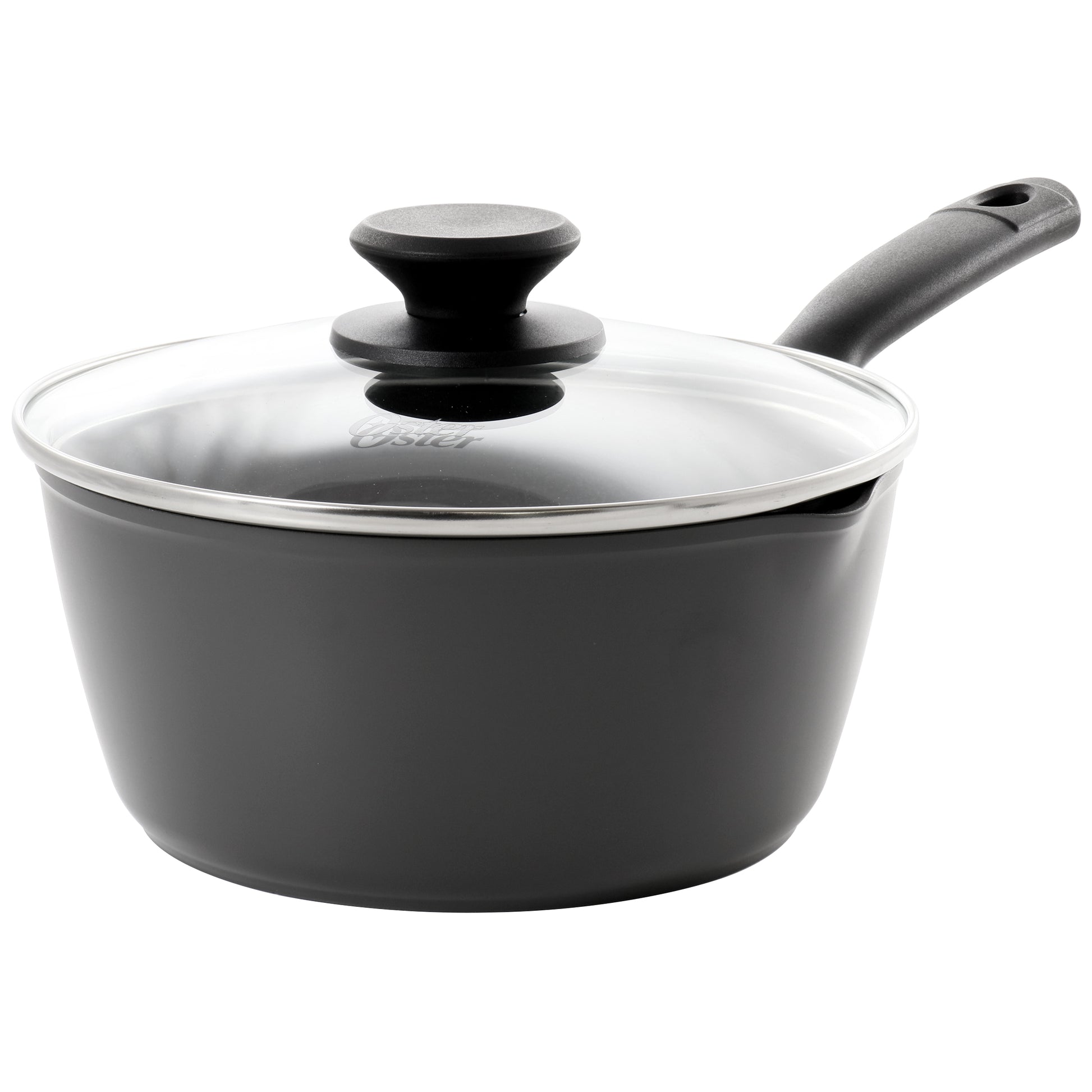 Oster Kingsway 2.6 Qt Aluminum Nonstick Saucepan in Black