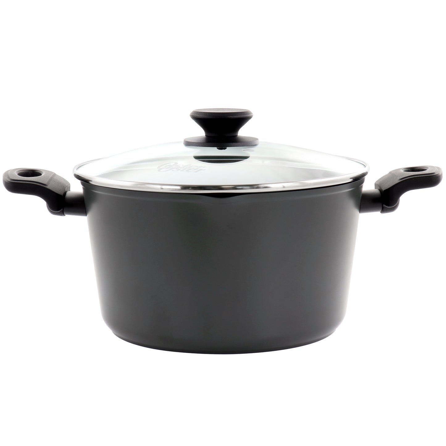 Oster Kingsway 5.5 Qt Aluminum Nonstick Dutch Oven in Black w Lid