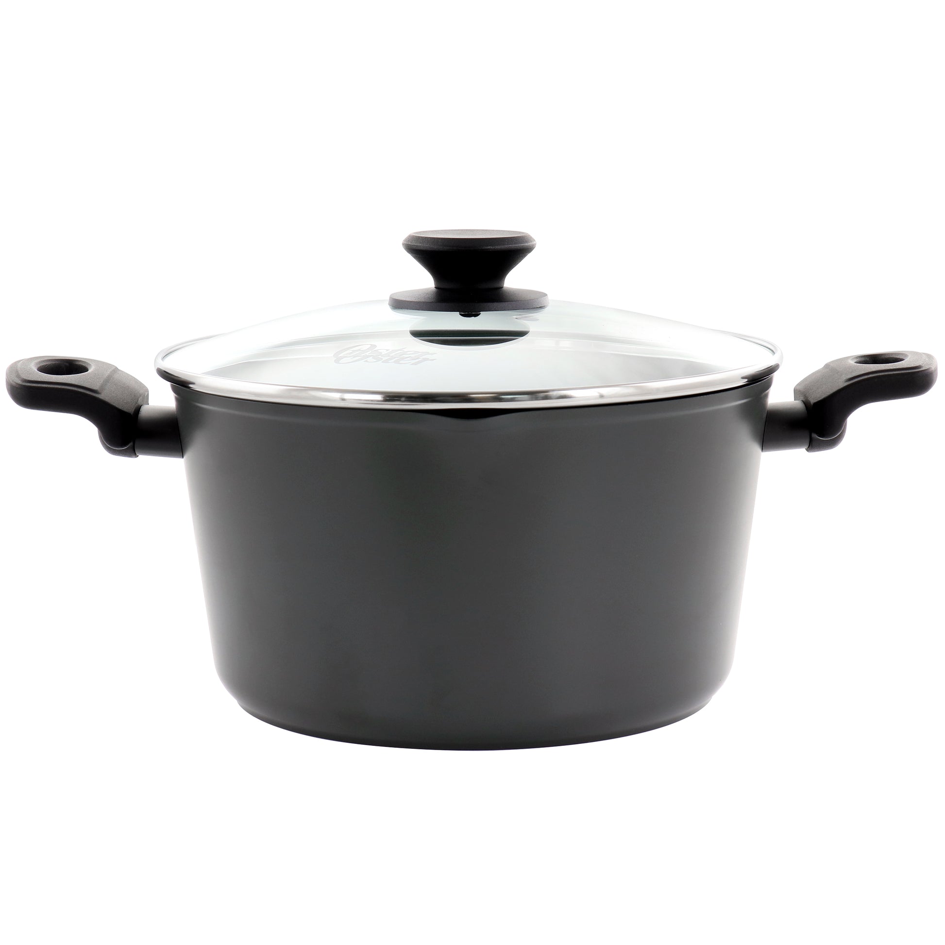 Oster Kingsway 5.5 Qt Aluminum Nonstick Dutch Oven in Black w Lid