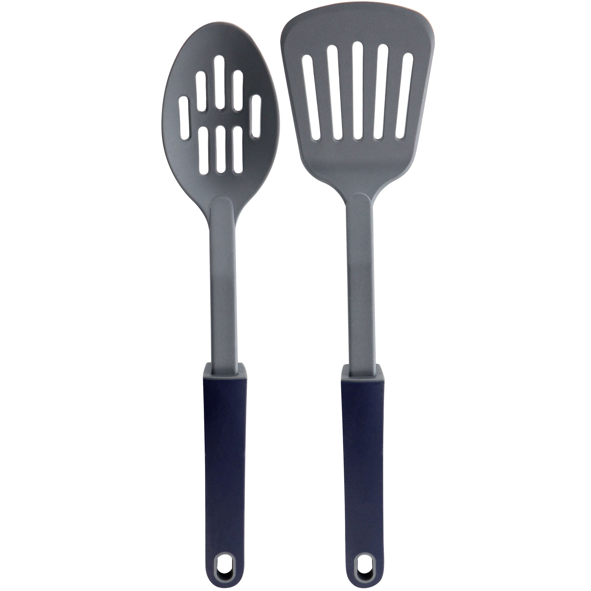 Oster Bluemarine 2 Piece Slotted Turner & Spoon Utensil Set in Navy Blue