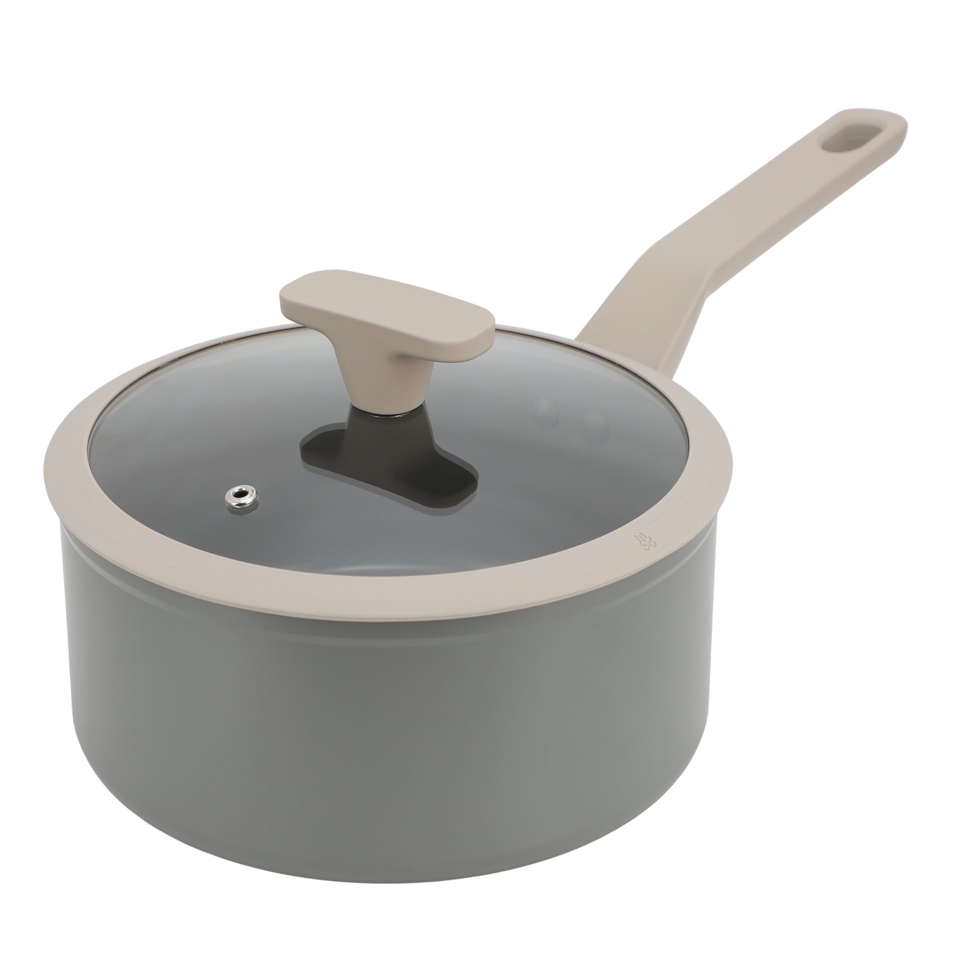 Oster Ambrose 3 Qt Nonstick Aluminum Saucepan w Lid in Matte Grey