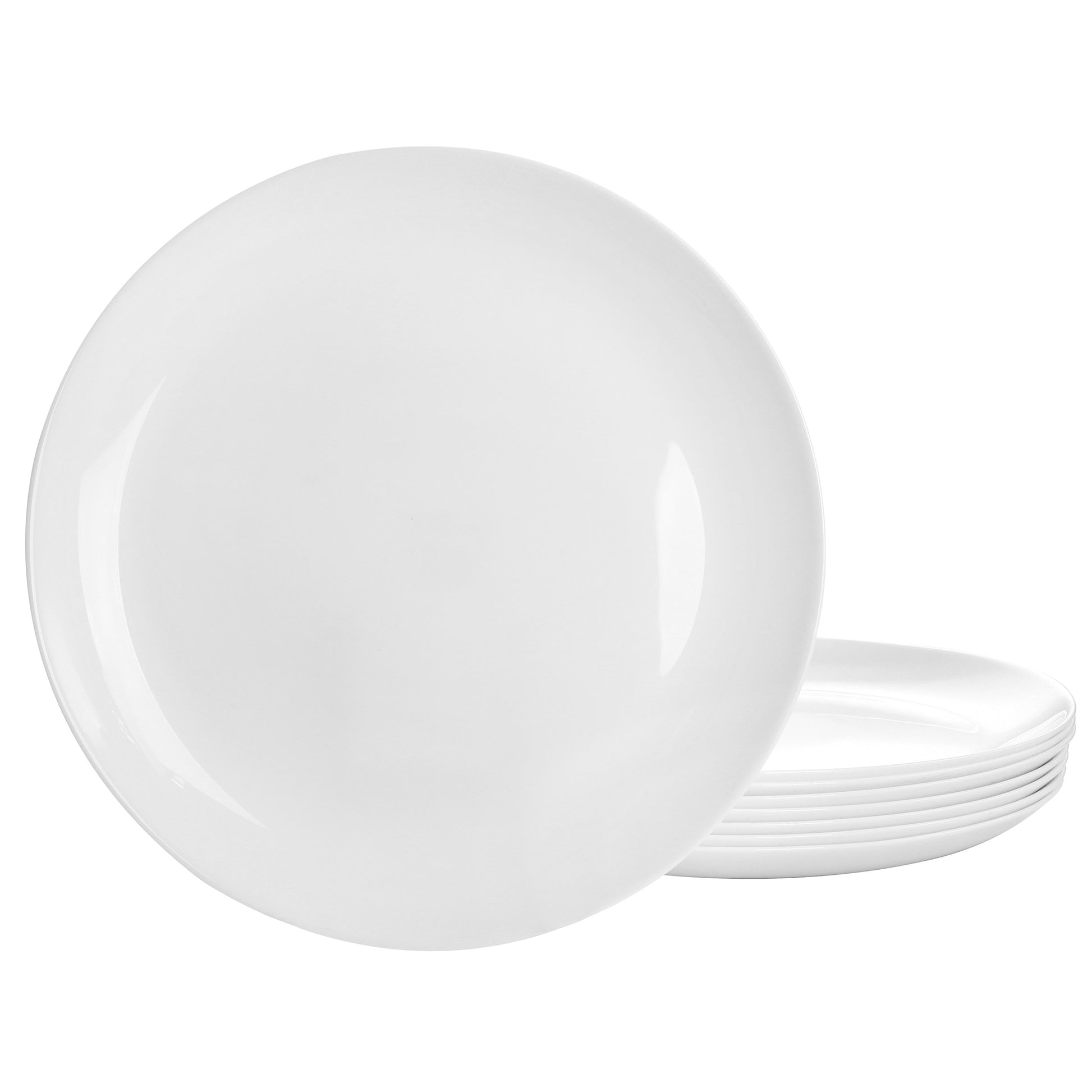 Gibson Ultra Olstead 8 Piece Break-Resistant Tempered Opal Glass Dinner Plate S