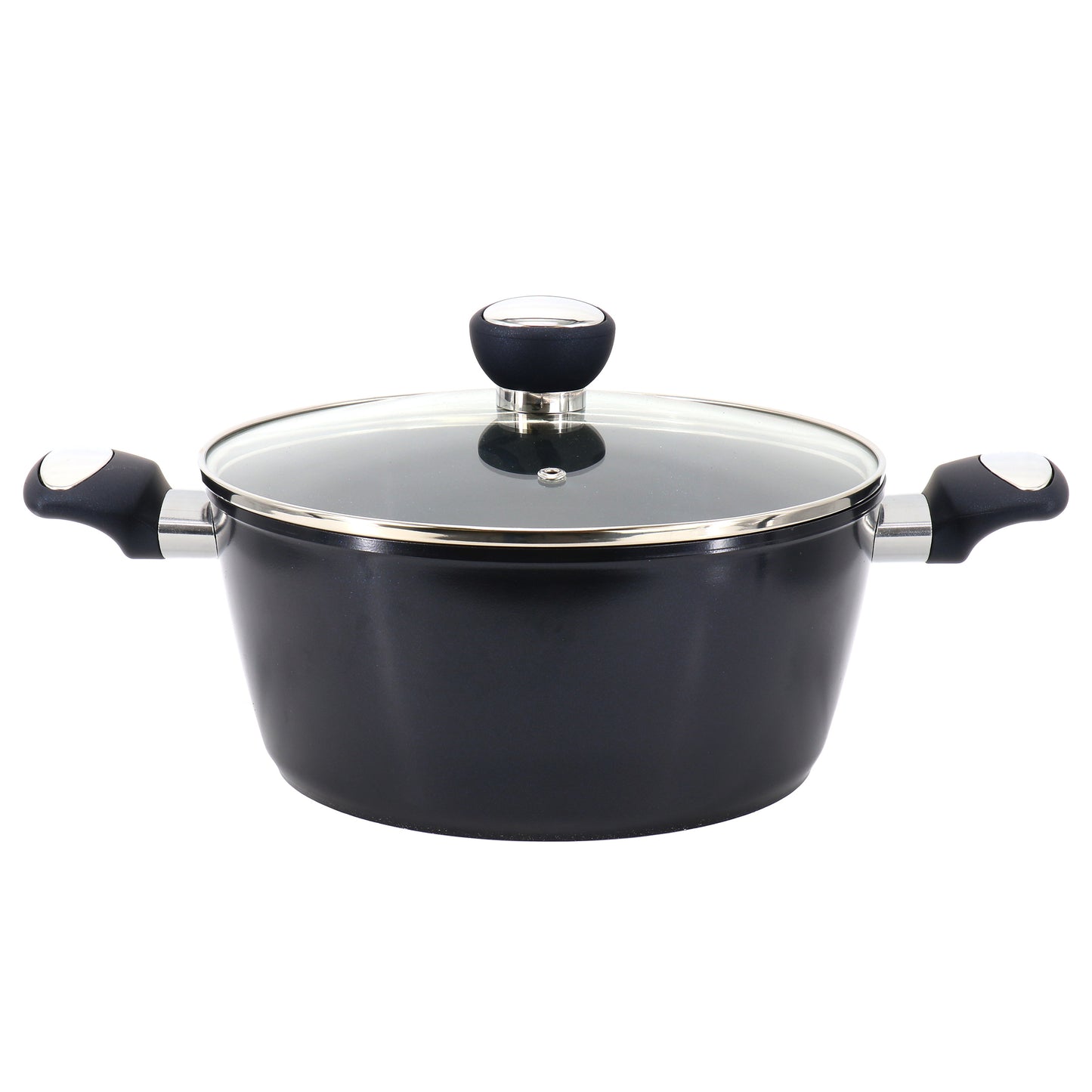 Oster Hawke 4.2 Qt Ceramic Nonstick Aluminum Dutch Oven w Lid in Dark Blue