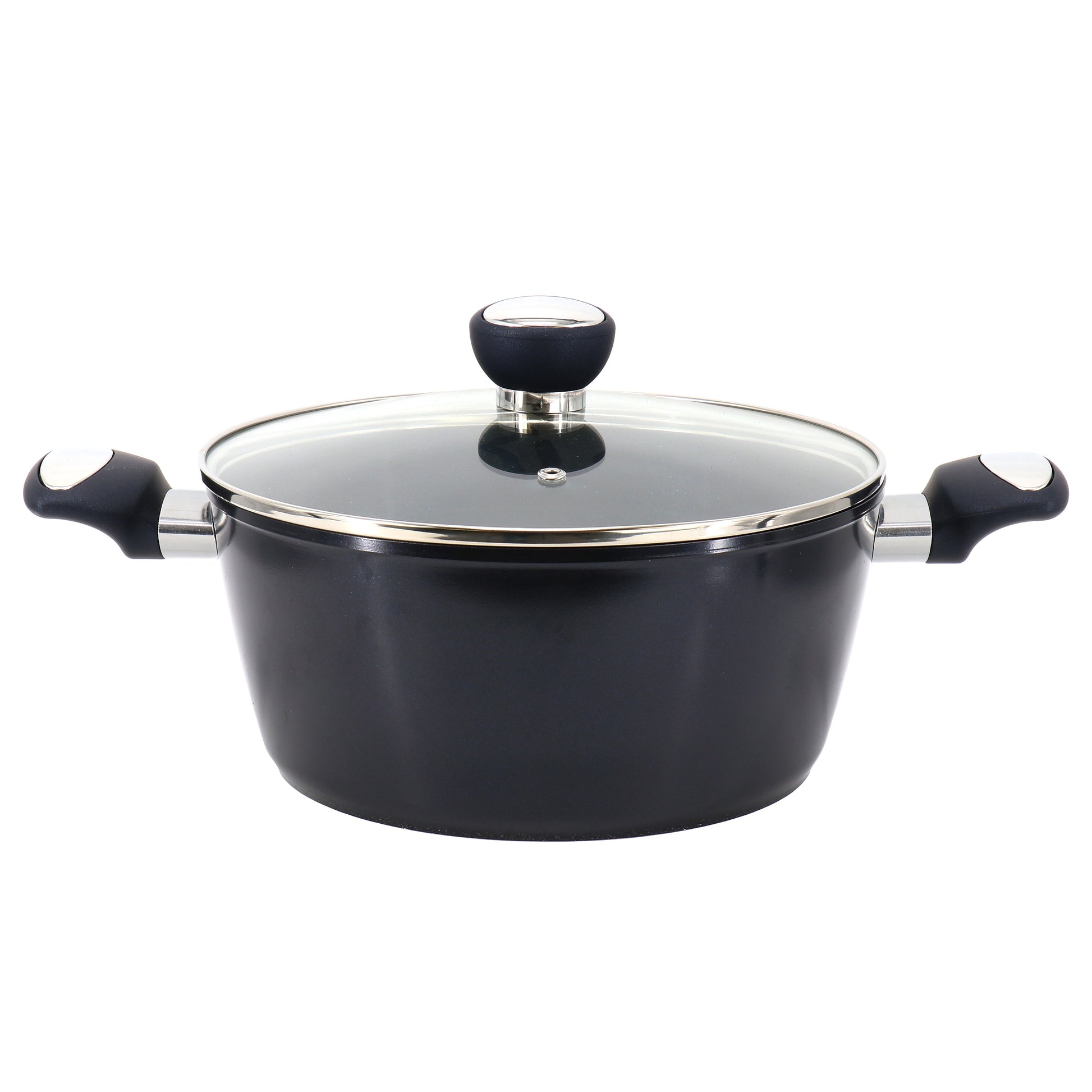 Oster Hawke 4.2 Qt Ceramic Nonstick Aluminum Dutch Oven w Lid in Dark Blue