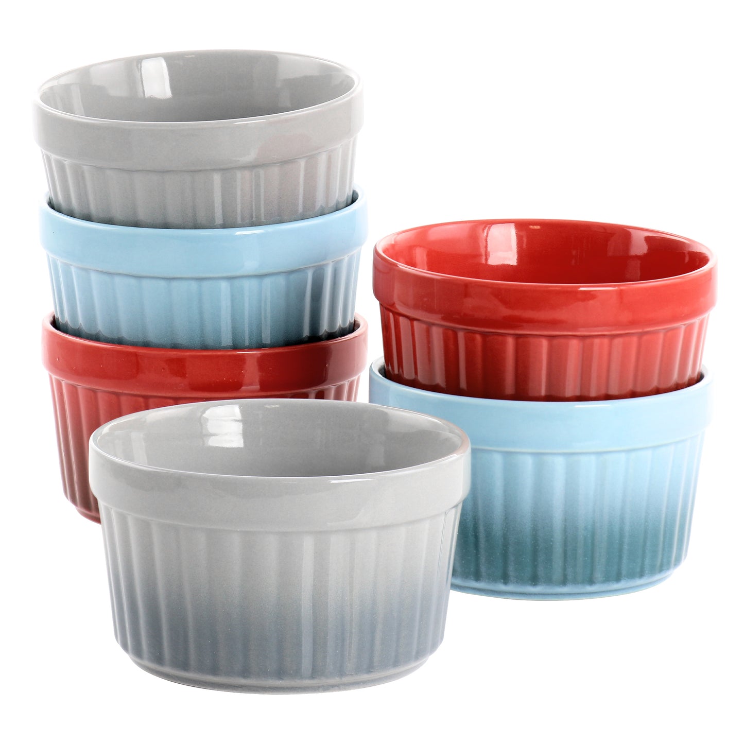 Crockpot Thornburg 6 Piece 12 oz Round Stoneware Ramekin Set in Assorted Colors