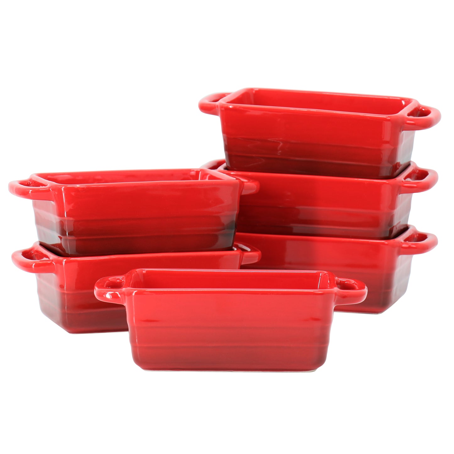 Crock Pot Appleton 6 Piece 12 oz Stoneware Mini Loaf Pan Baker Set in Gradient R