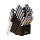 Oster Baldwyn 22 Piece Stainless Steel Handle Cutlery Set w Wooden Block