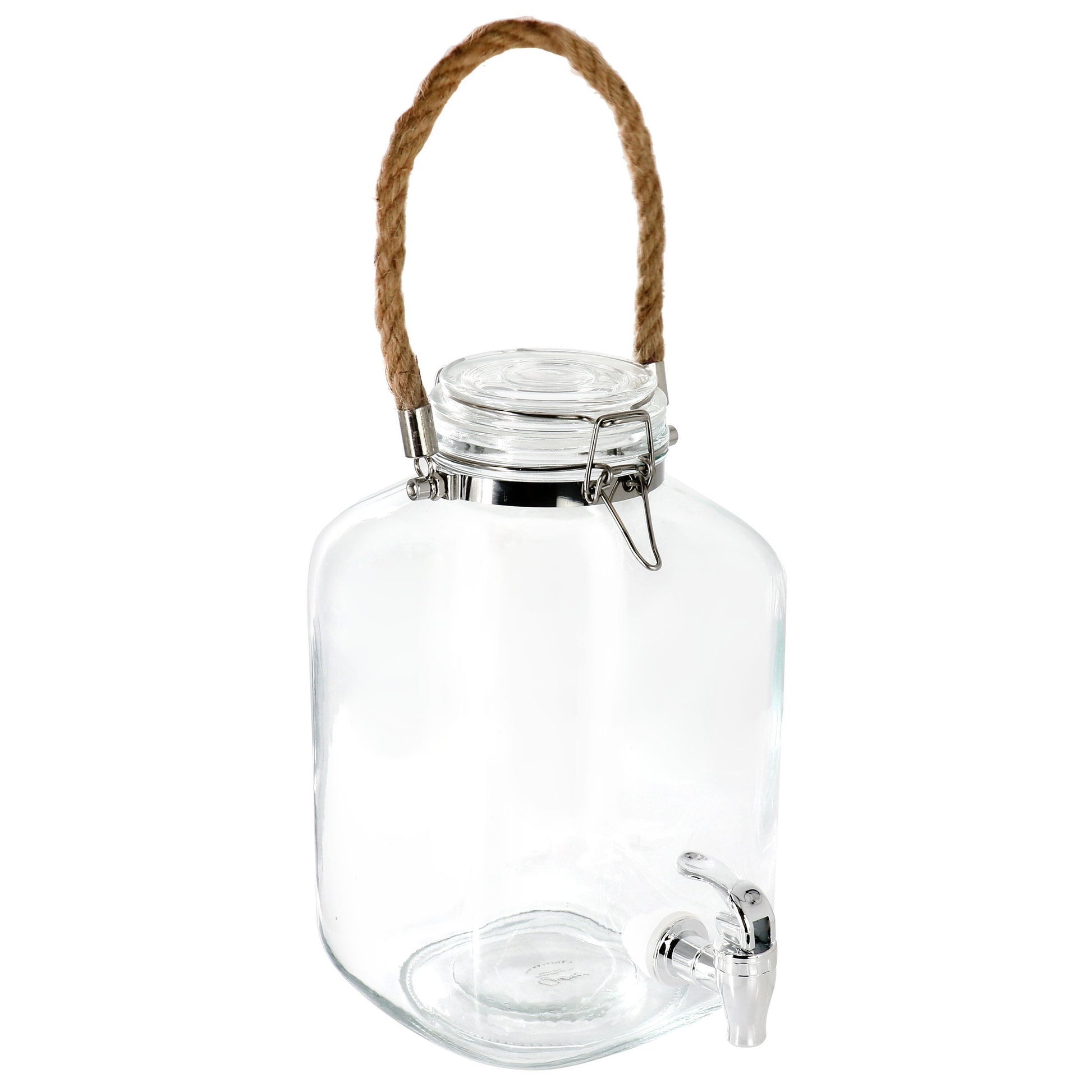 Gibson Home Ferris 1.3 Gal  Glass Beverage Dispenser w Rope Handle