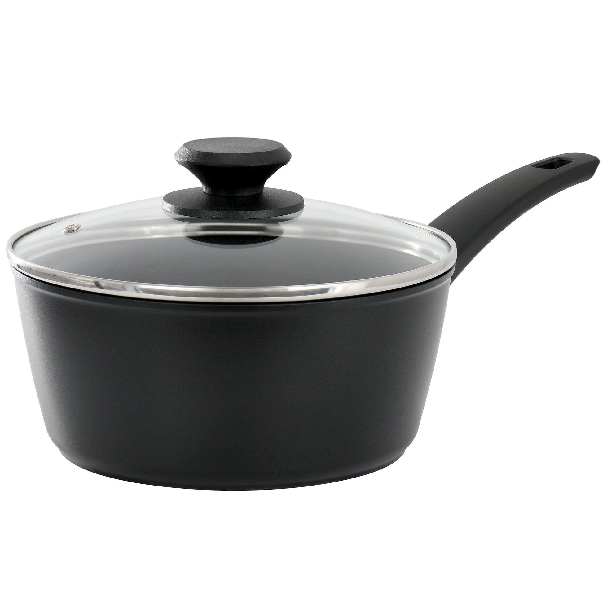 Oster Connelly 2.5 Qt Textured Nonstick Aluminum Saucepan w Lid in Black