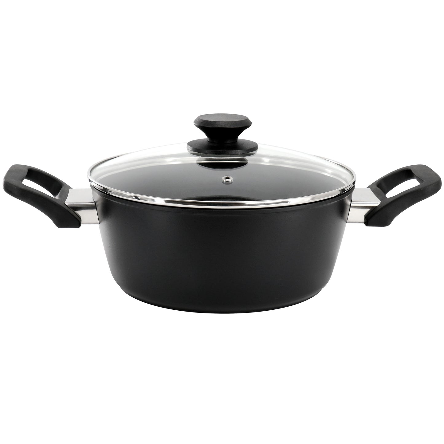 Oster Connelly 4 Qt Textured Nonstick Aluminum Dutch Oven w Lid in Black