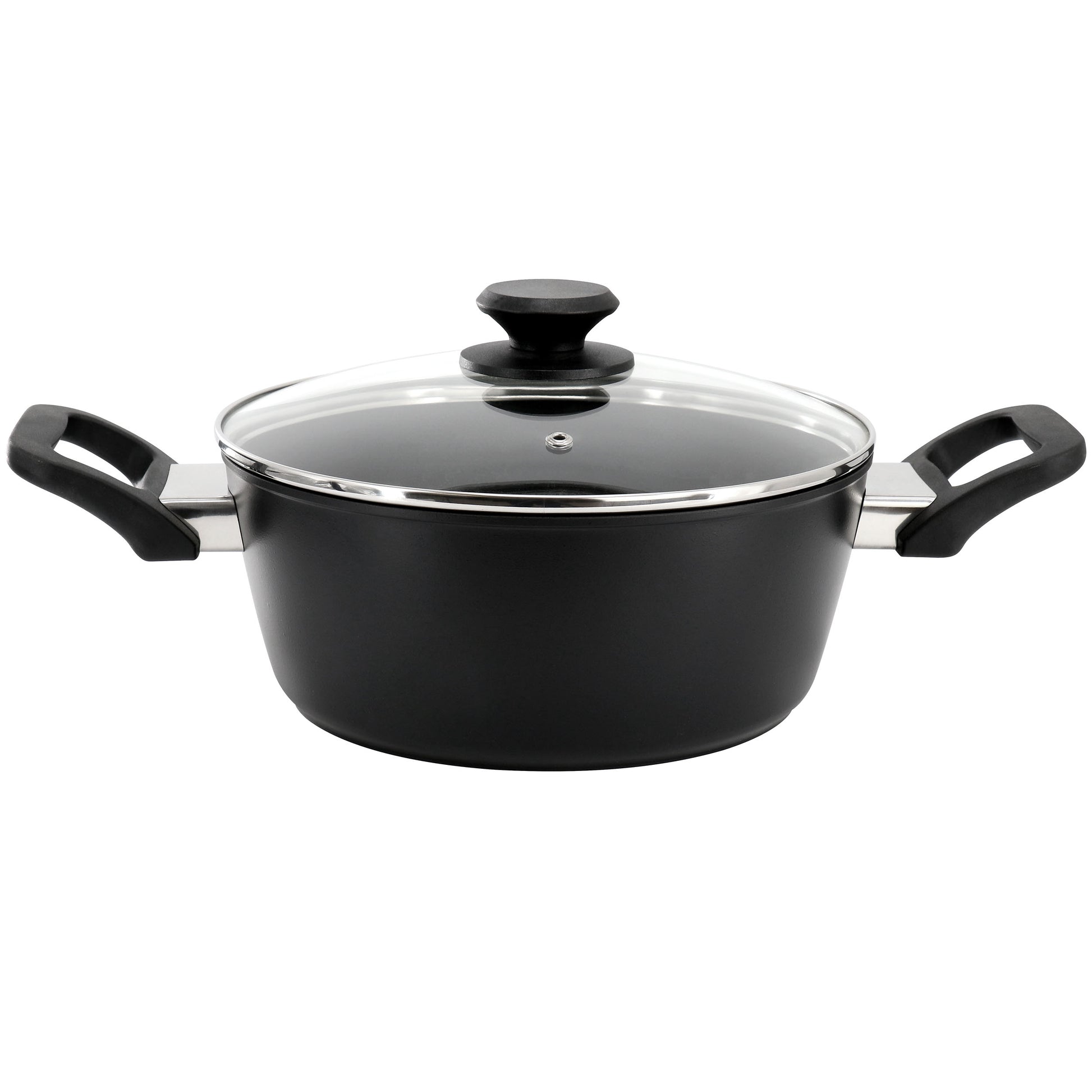 Oster Connelly 4 Qt Textured Nonstick Aluminum Dutch Oven w Lid in Black