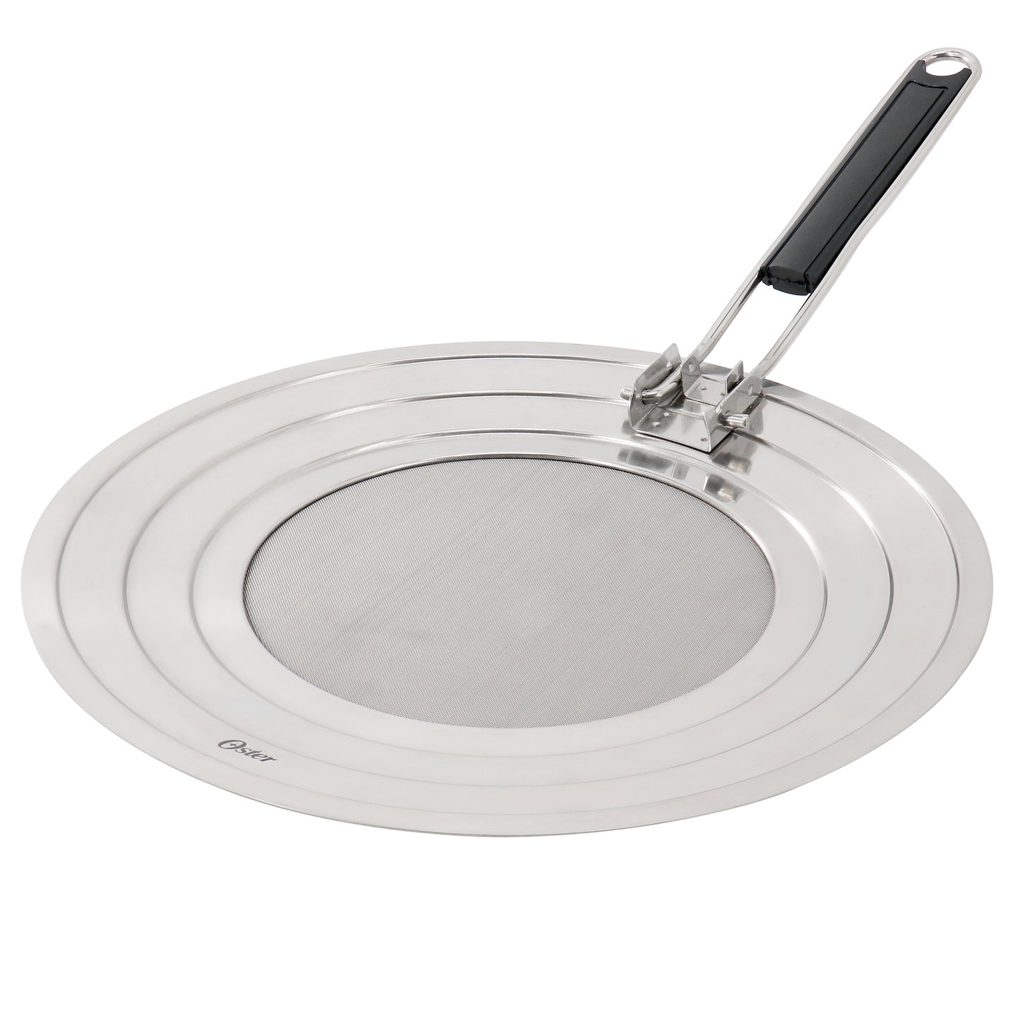 Oster Baldwyn 12" Round Stainless Steel Splatter Guard w Foldable Handle