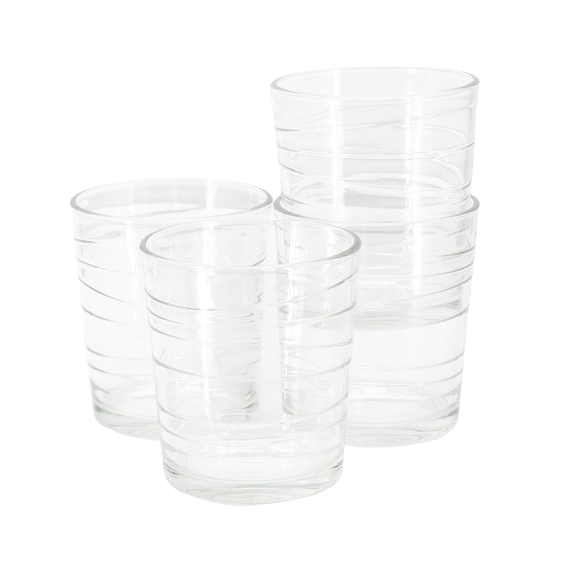 Gibson Home 4 Piece 13.5 oz Swirl Double Old-Fashioned Glassware Set