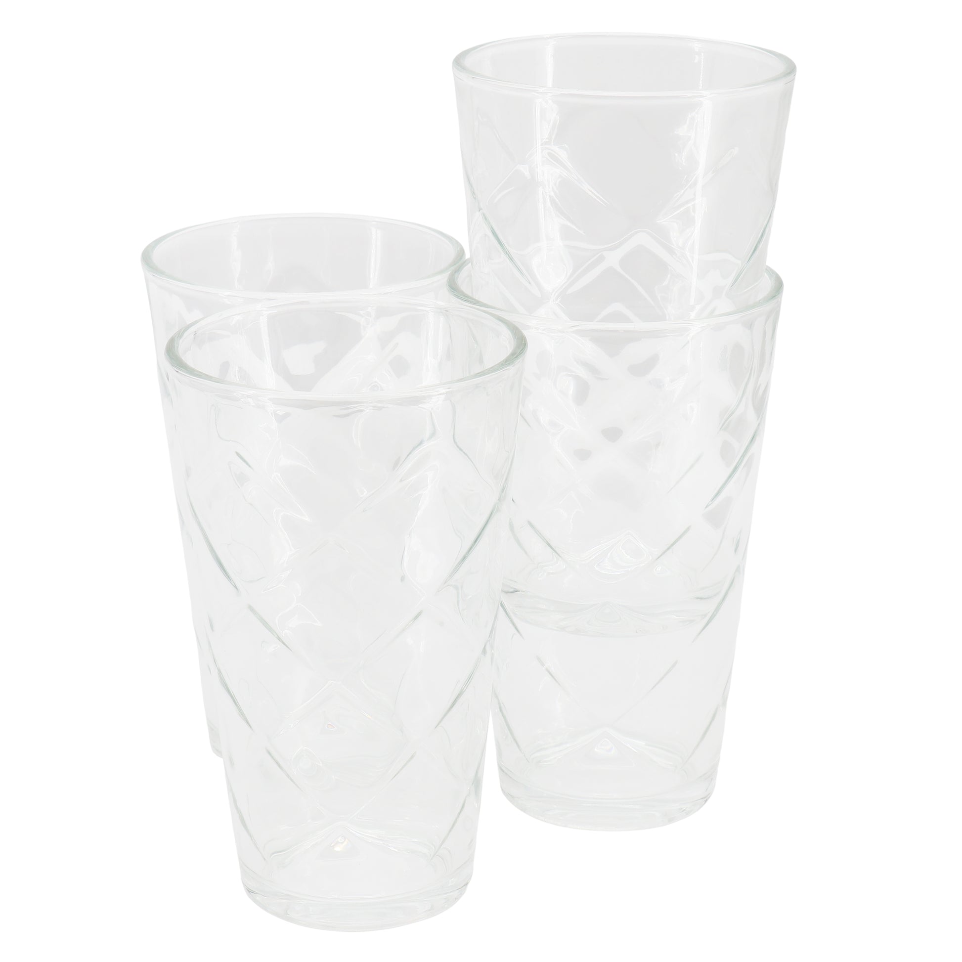 Gibson Home Lattice 4 Piece 16 oz Glass Tumbler Set