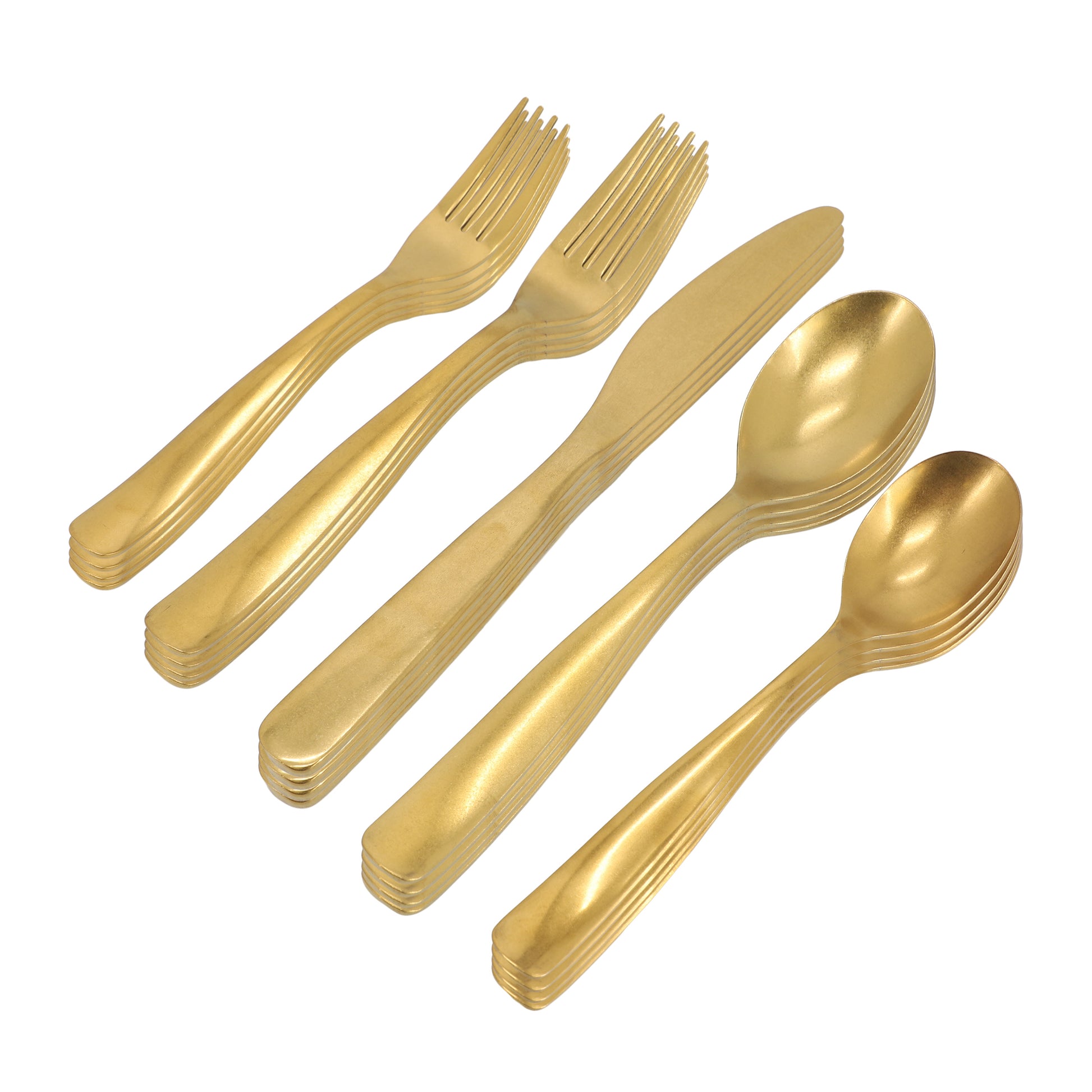 Gibson Home Hulton 20 Piece Stainless Steel Flatware Set in Matte Gold