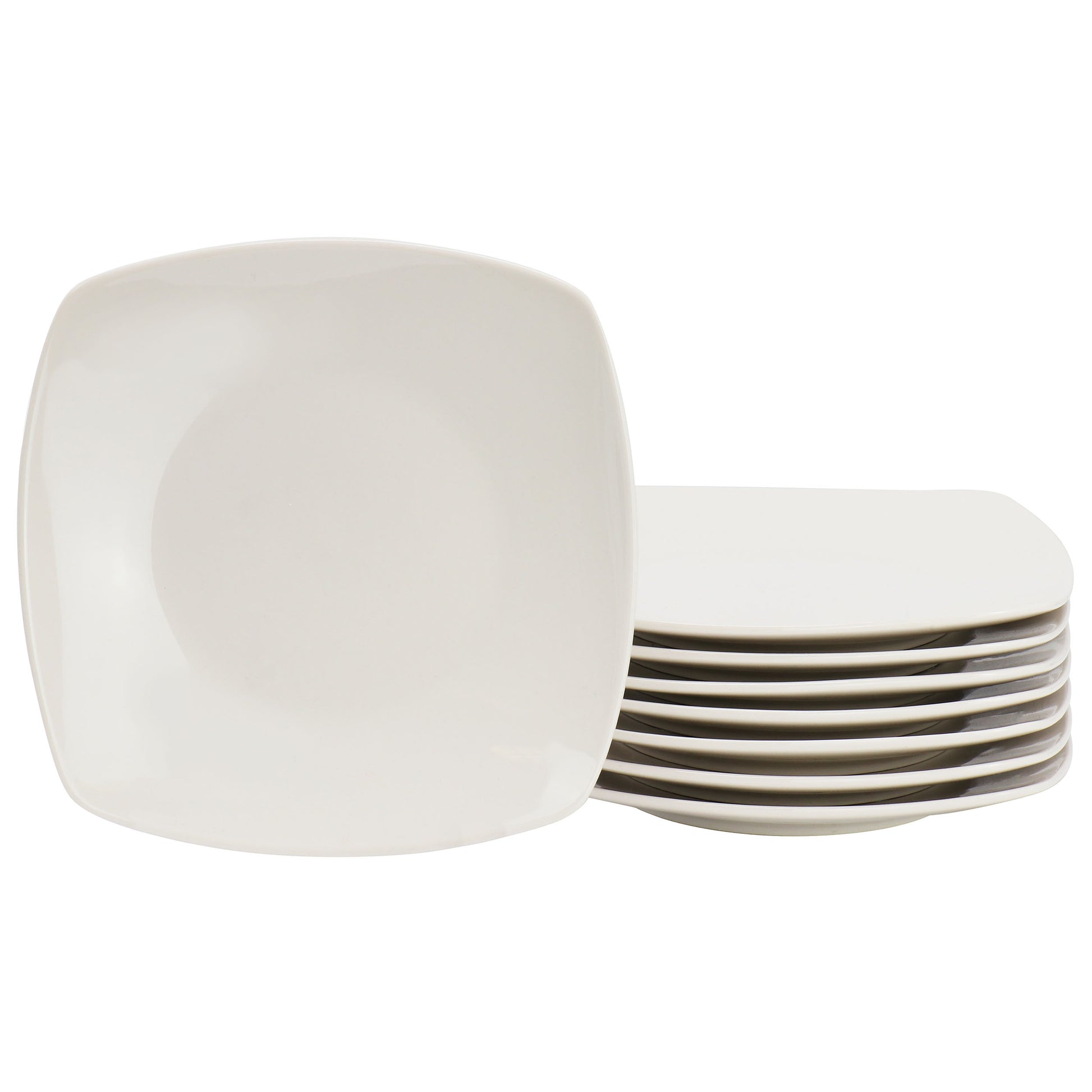 Gibson Home Zen Buffetware 8 Piece 7" Stoneware Dessert Plate Set in White
