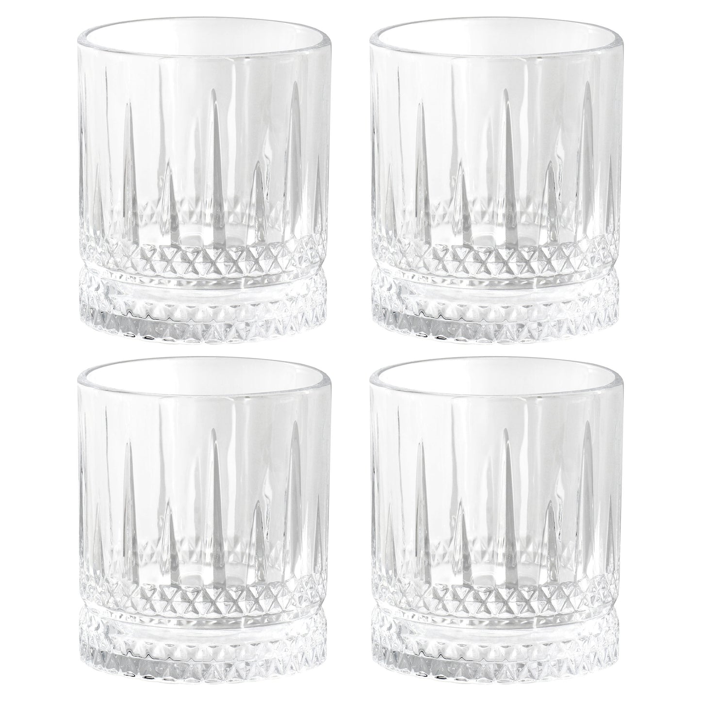 Gibson Home 4 Piece 13 oz Iceberg Embossed Double Old-Fashioned Glass Set