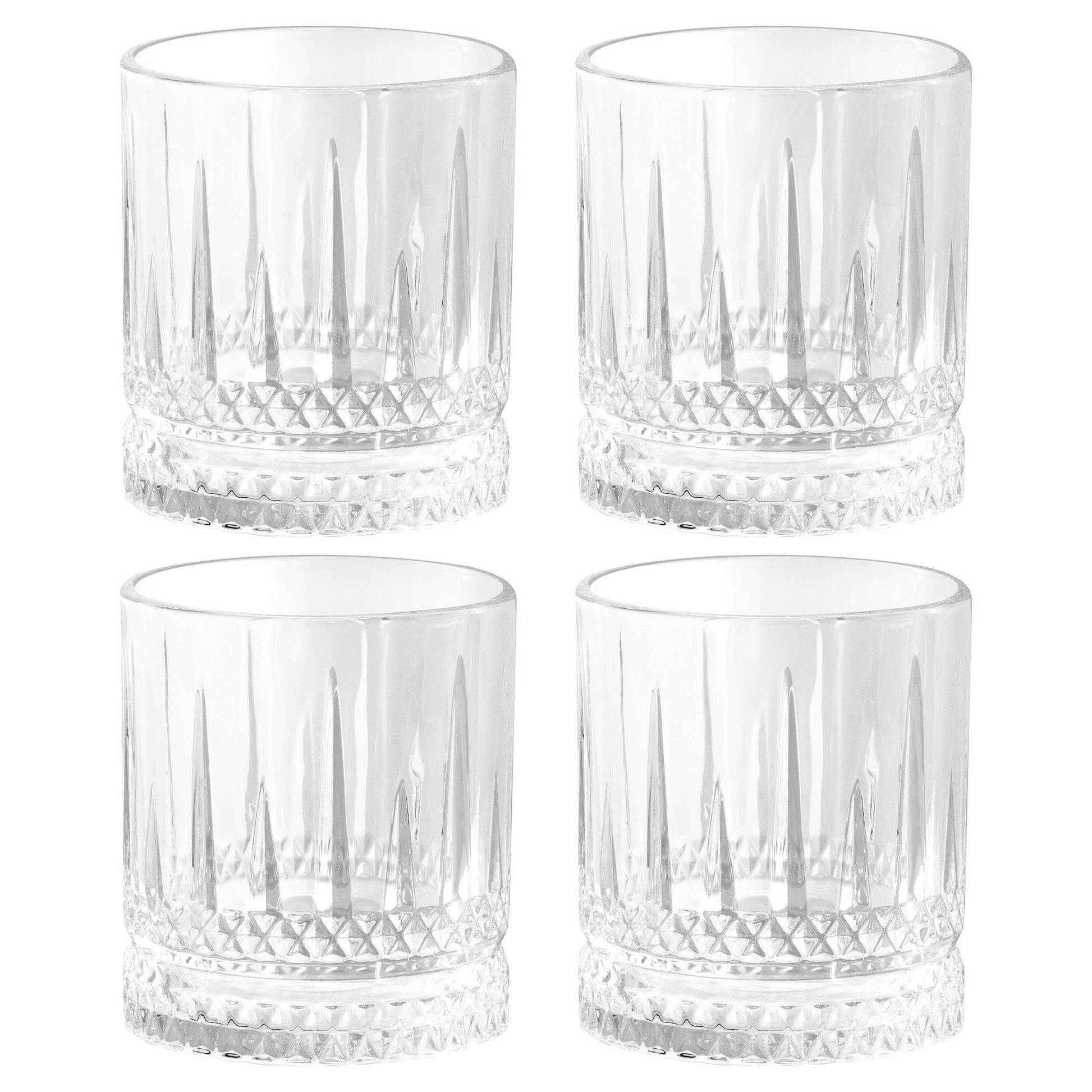 Gibson Home 4 Piece 13 oz Iceberg Embossed Double Old-Fashioned Glass Set