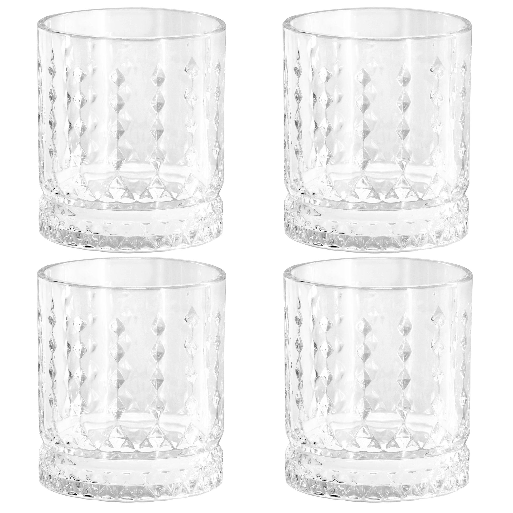 Gibson Home 4 Piece 13 oz Teardrop Embossed Double Old-Fashioned Glass Set