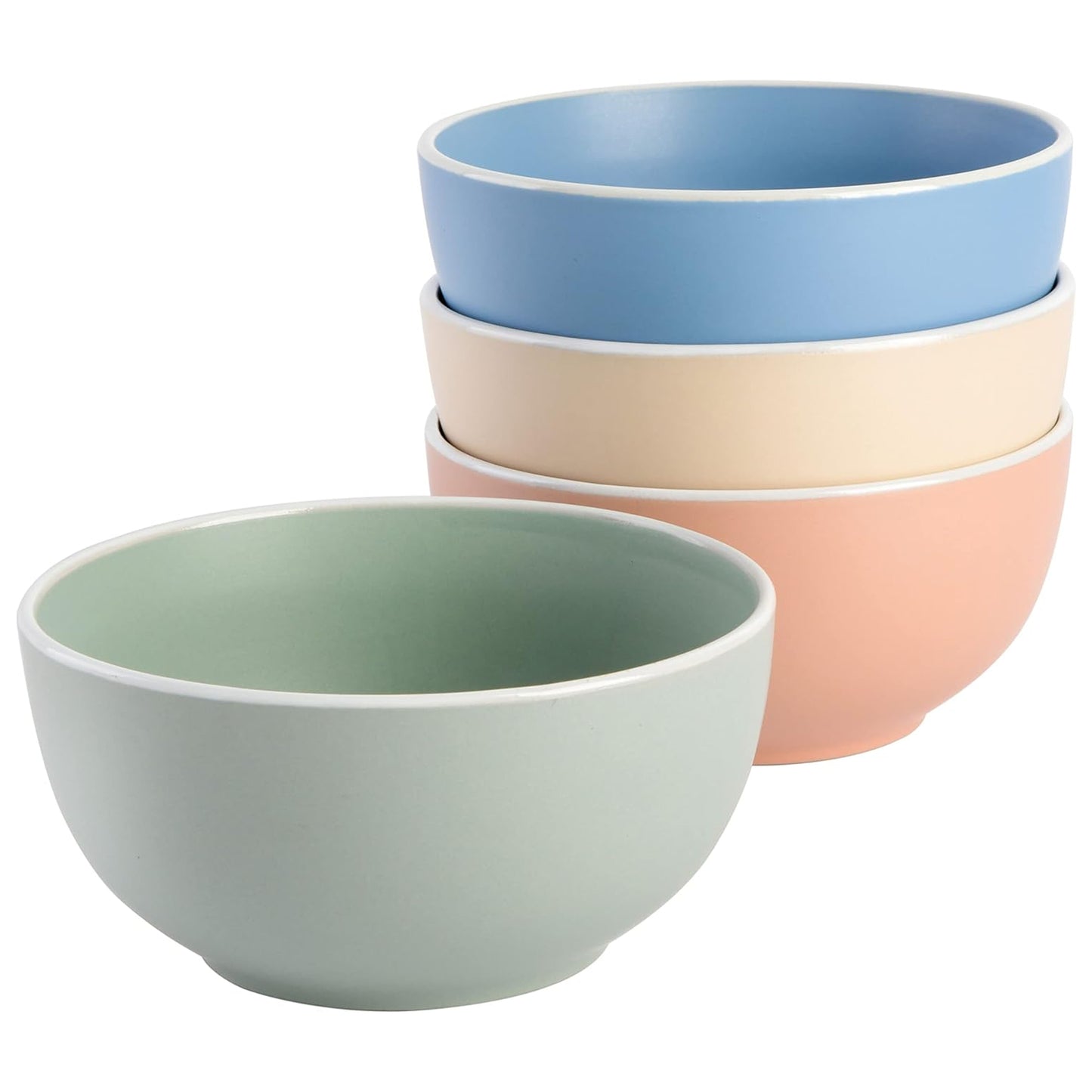 Spice by Tia Mowry 4 Piece 6" Stoneware Cereal Bowl Set in Matte Assorted Colors